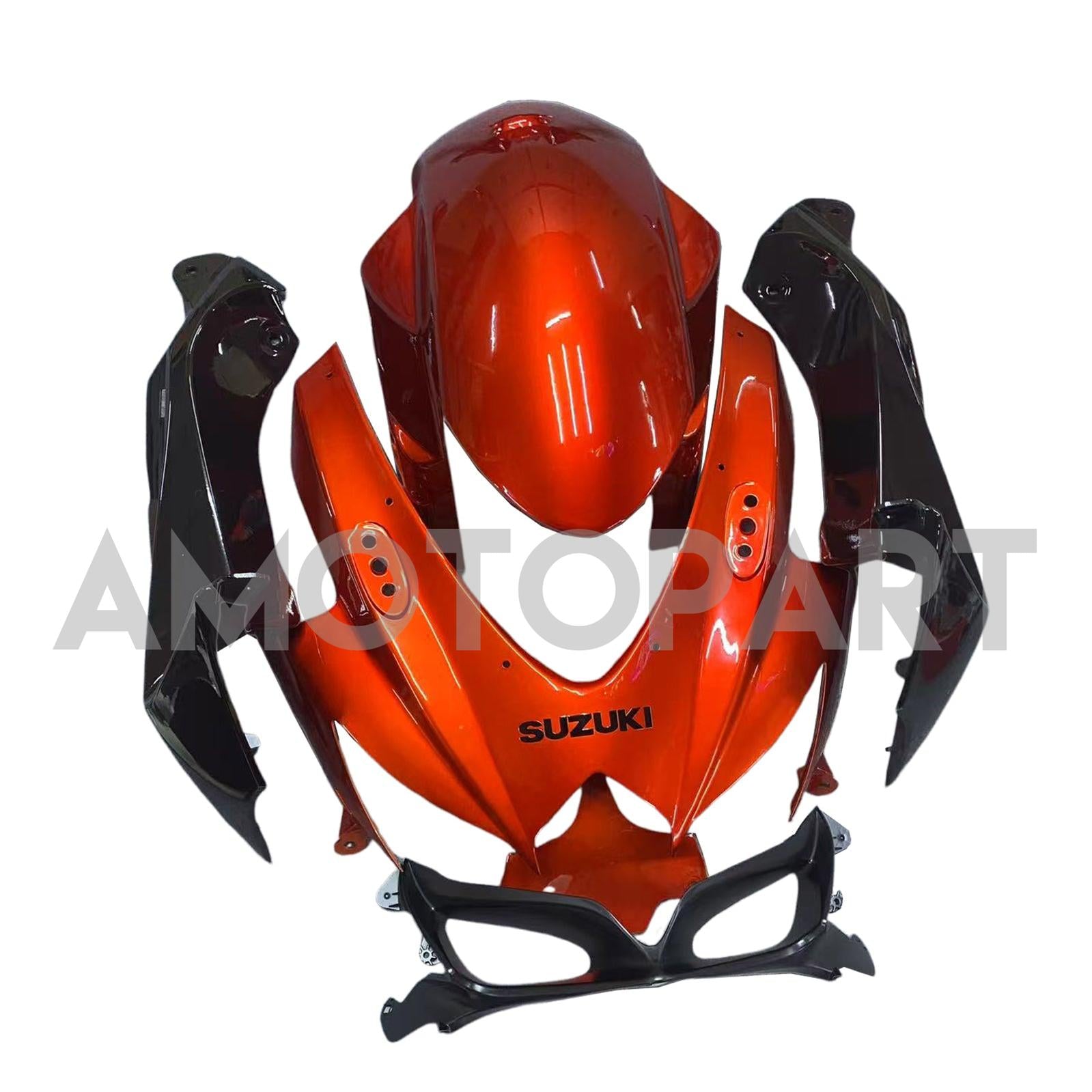 Amotopart 2008-2010 Suzuki GSXR600/750 carenatura arancione scuro e nero