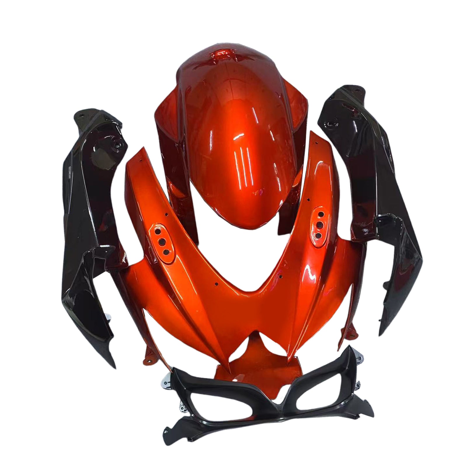 Amotopart 2008-2010 Suzuki GSXR600/750 Fairing Dark Orange&Black Kit