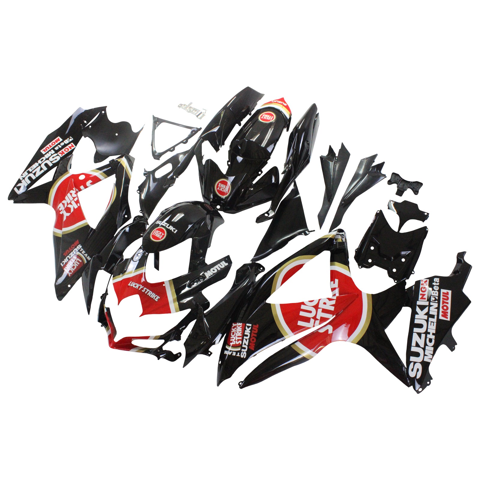 Amotopart 2008-2010 Suzuki GSXR600/750 carenatura Lucky Strike rosso e nero