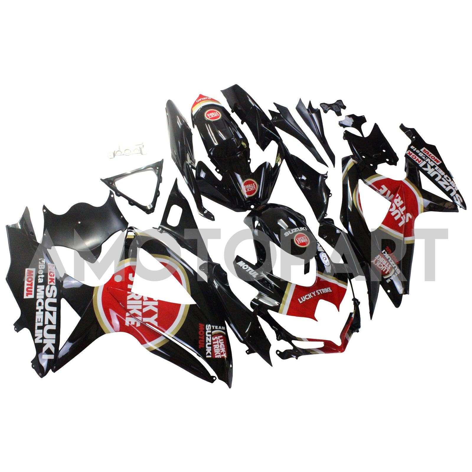 Amotopart 2008-2010 Suzuki GSXR600/750 Fairing Lucky Strike Red&Black Kit