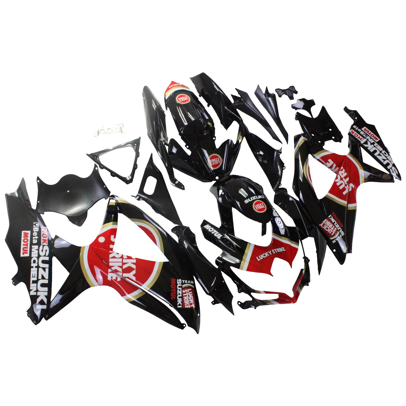 Amotopart 2008-2010 Suzuki GSXR600/750 Fairing Lucky Strike Red&Black Kit