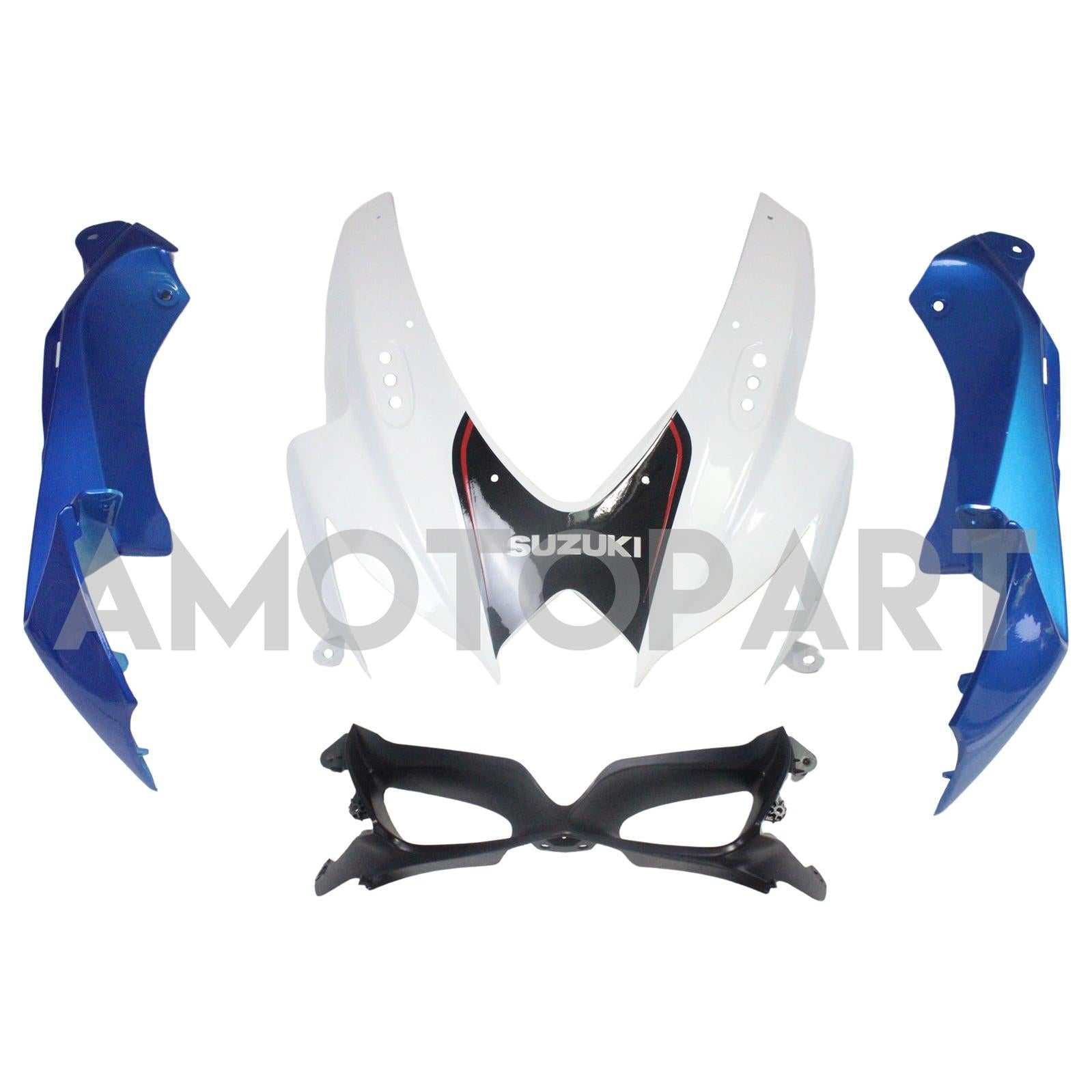 Amotopart 2008-2010 Suzuki GSXR600/750 Fairing White&Blue style2 Kit