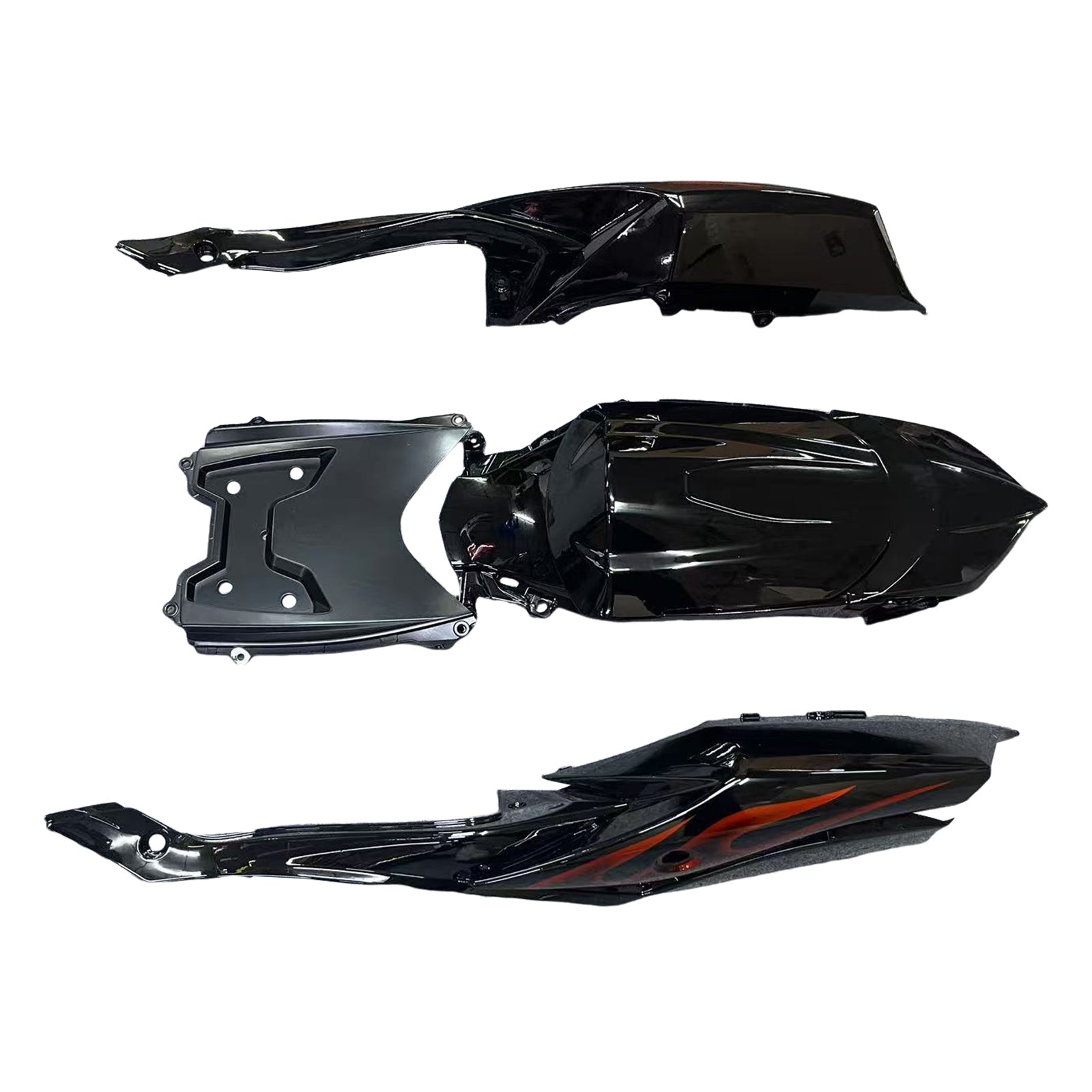 Amotopart 2008-2010 Suzuki GSXR600/750 Fairing Black&Orange Fire Kit
