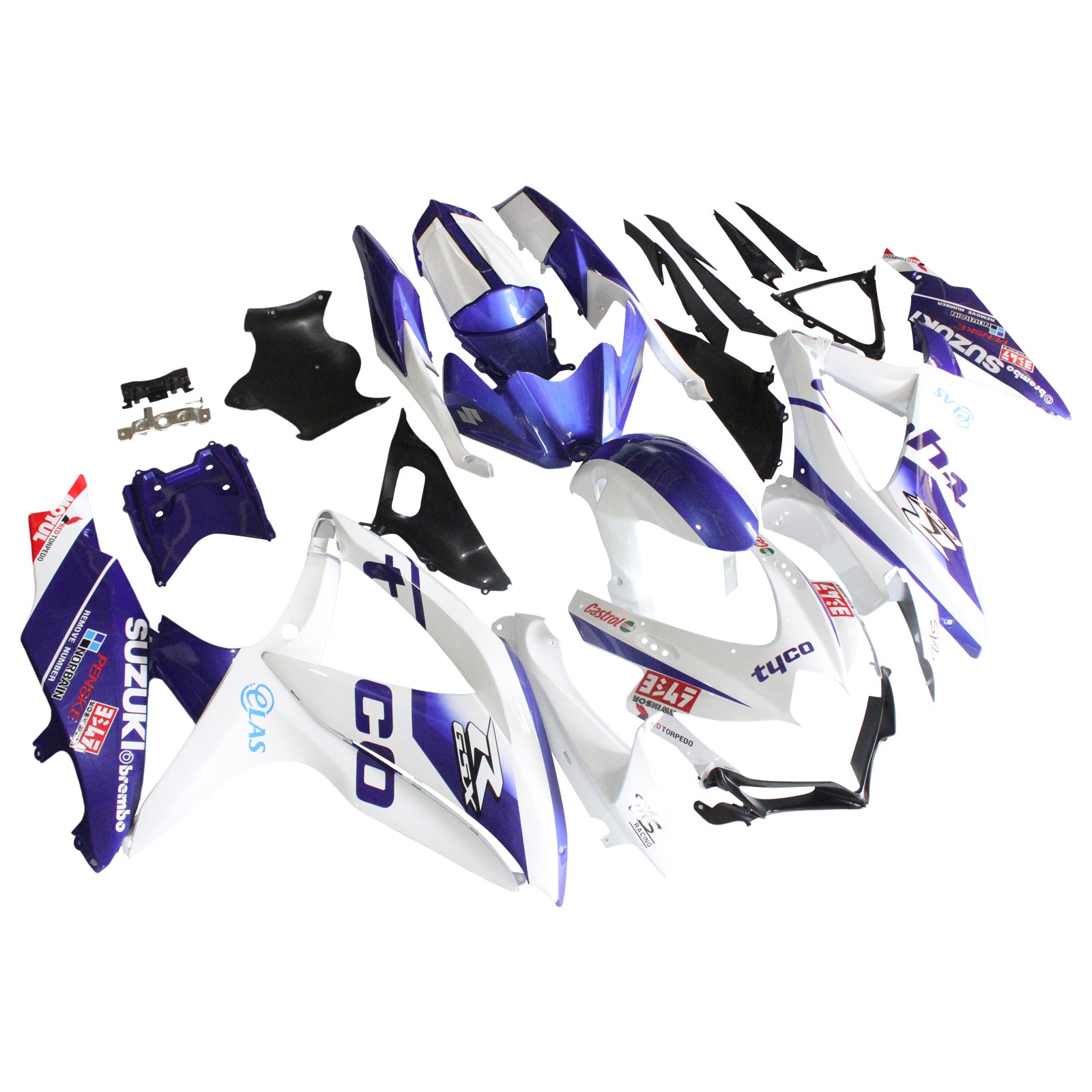 Amotopart 2008-2010 Suzuki GSXR600/750 Kit de carénage violet et blanc brillant