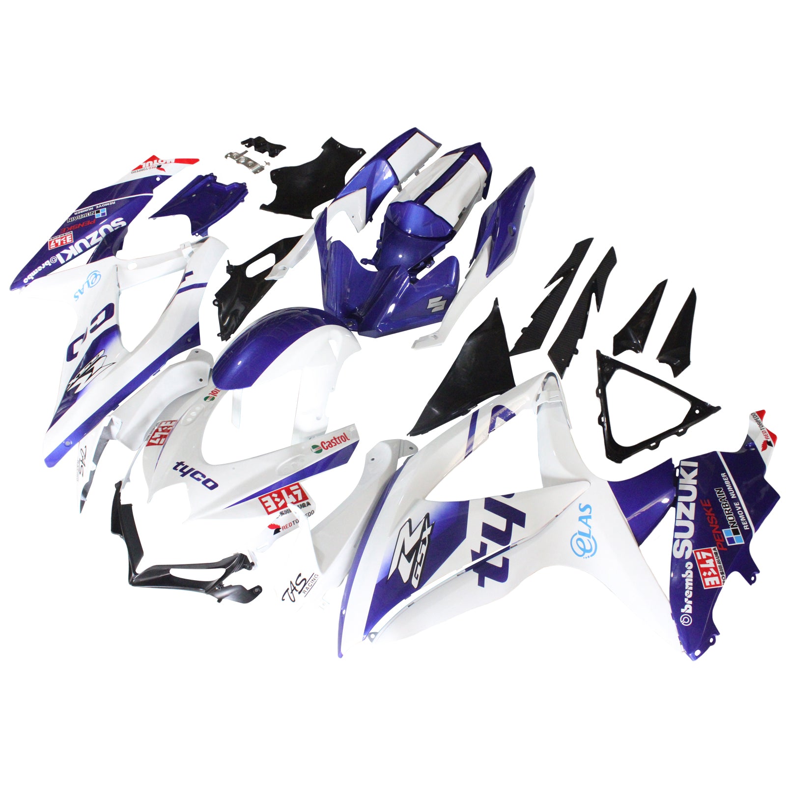 Amotopart 2008-2010 Suzuki GSXR600/750 Fairing Gloss Purple&White Kit