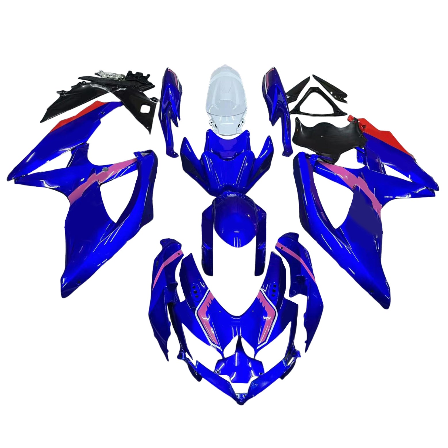 Amotopart 2008-2010 Suzuki GSXR600/750 Verkleidung Blau&Pinkes Set