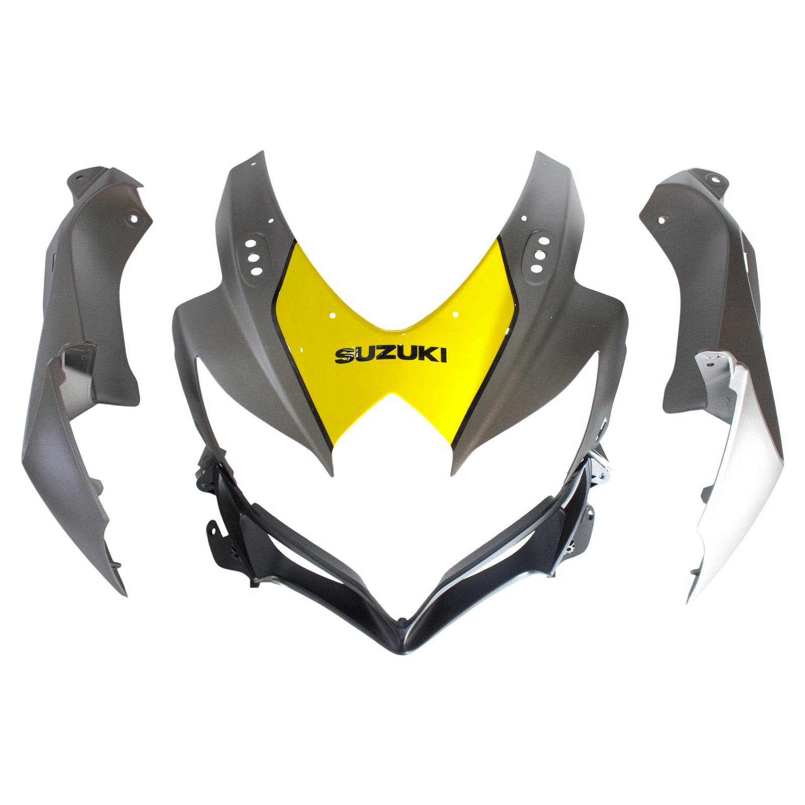 Amotopart 2008-2010 Suzuki GSXR600/750 Kit de carénage gris foncé et jaune mat