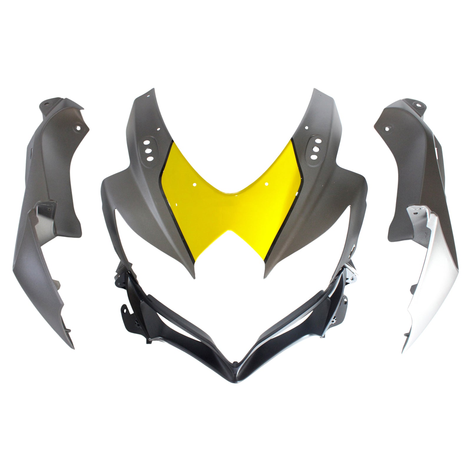 Amotopart 2008-2010 Suzuki GSXR600/750 Kåpa Matt Mörkgrå&Ygult kit