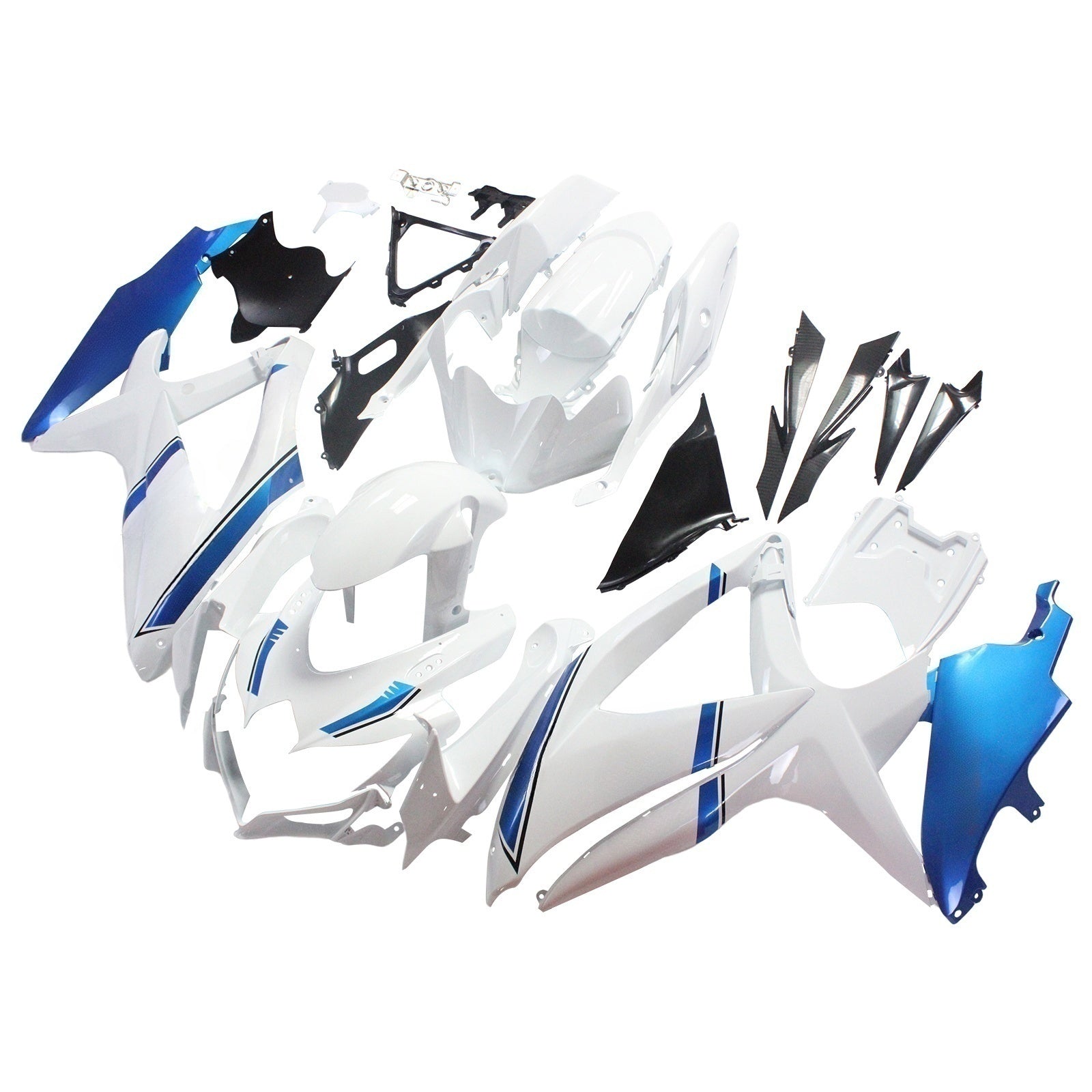 Amotopart 2008-2010 スズキ GSXR600/750 フェアリング ホワイト&ブルー キット