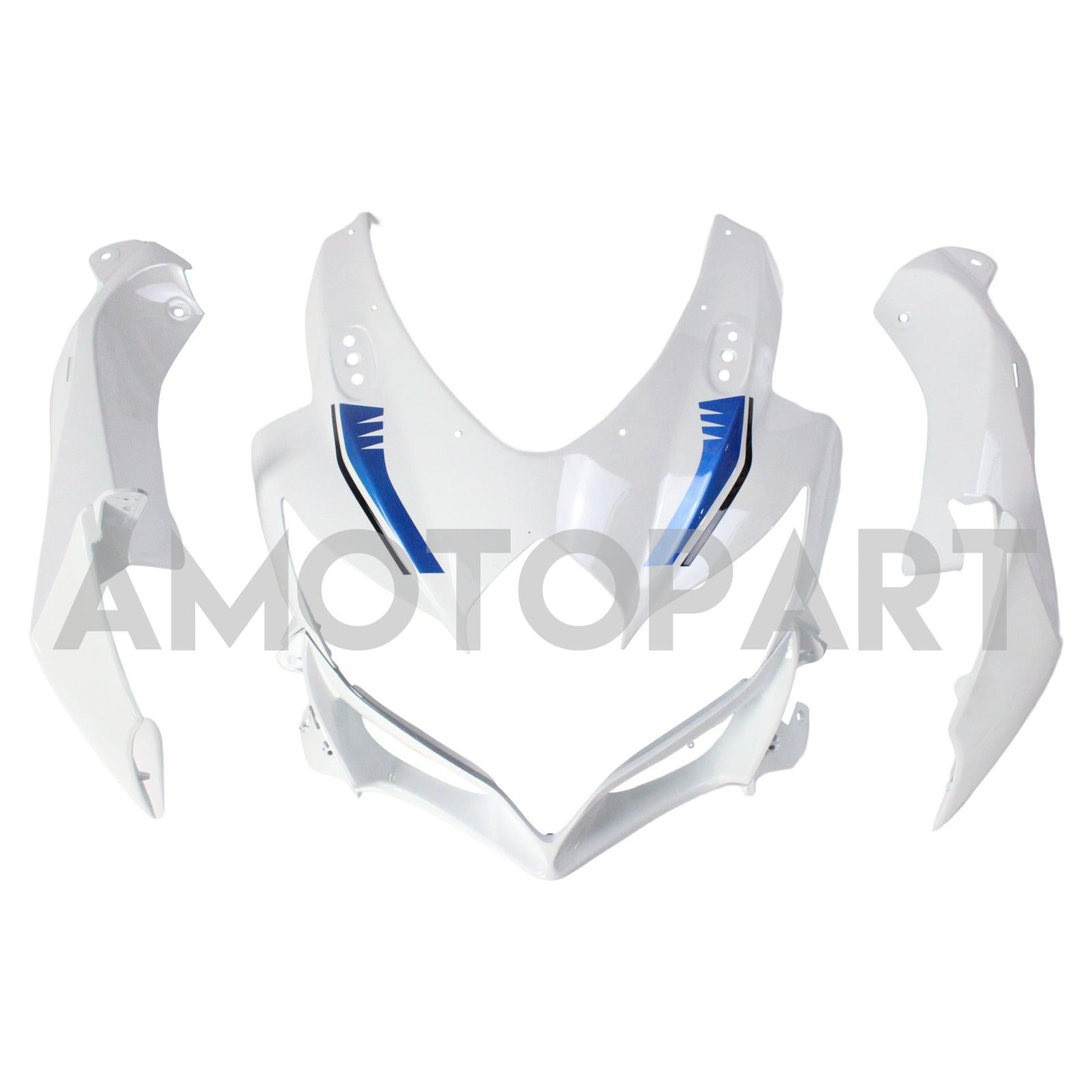 Amotopart 2008-2010 Suzuki GSXR600/750 Fairing White & Blue Kit