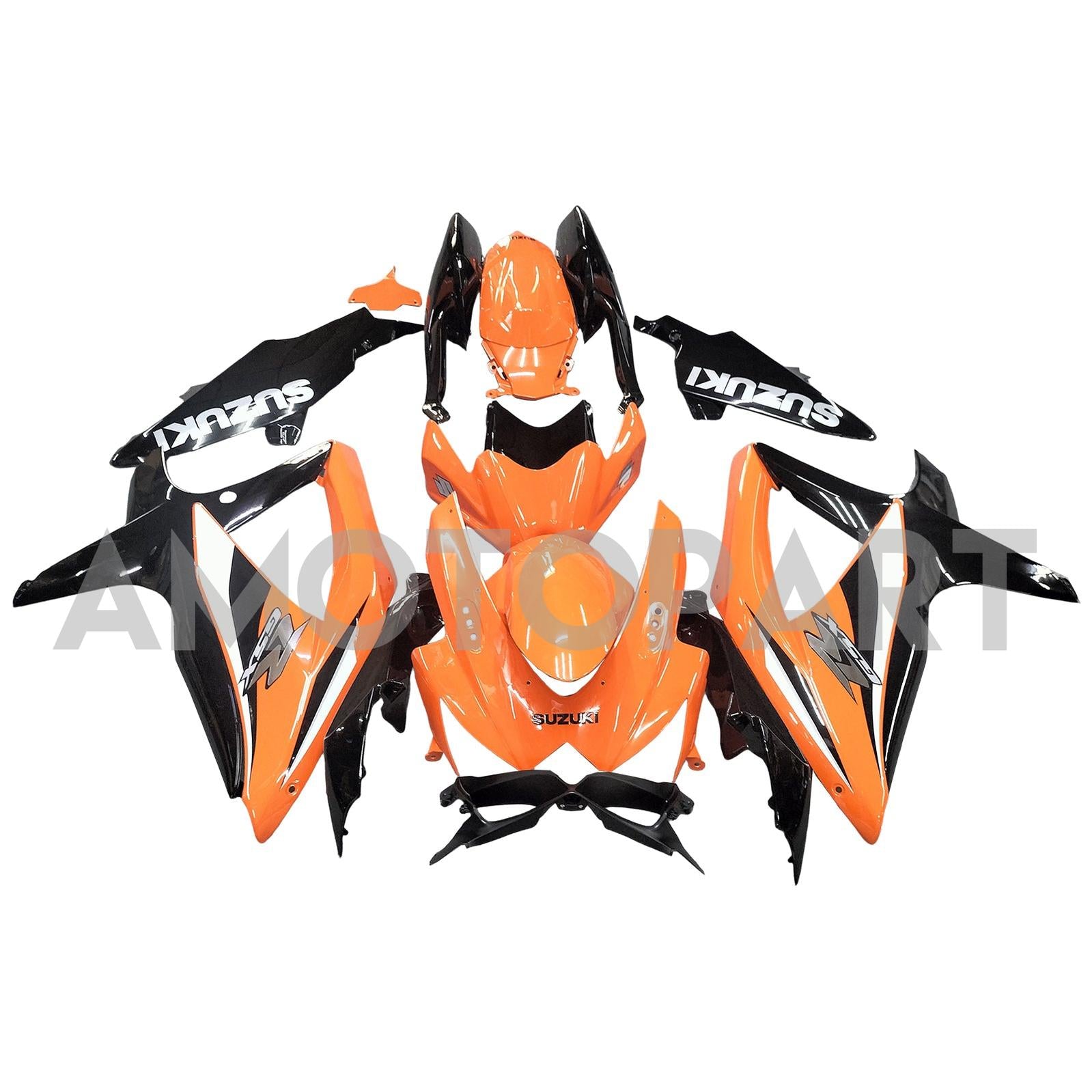 Amotopart 2008-2010 Suzuki GSXR600/750 Rádium Orange & Black Kit