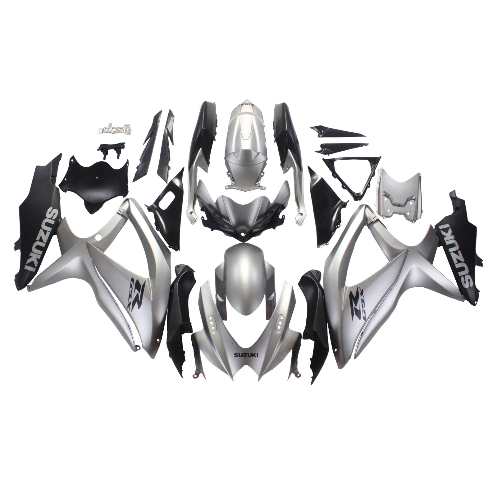 Amotopart 2008-2010 Suzuki GSXR600/750 Carena Grigio&amp;Argento stile 3 Kit