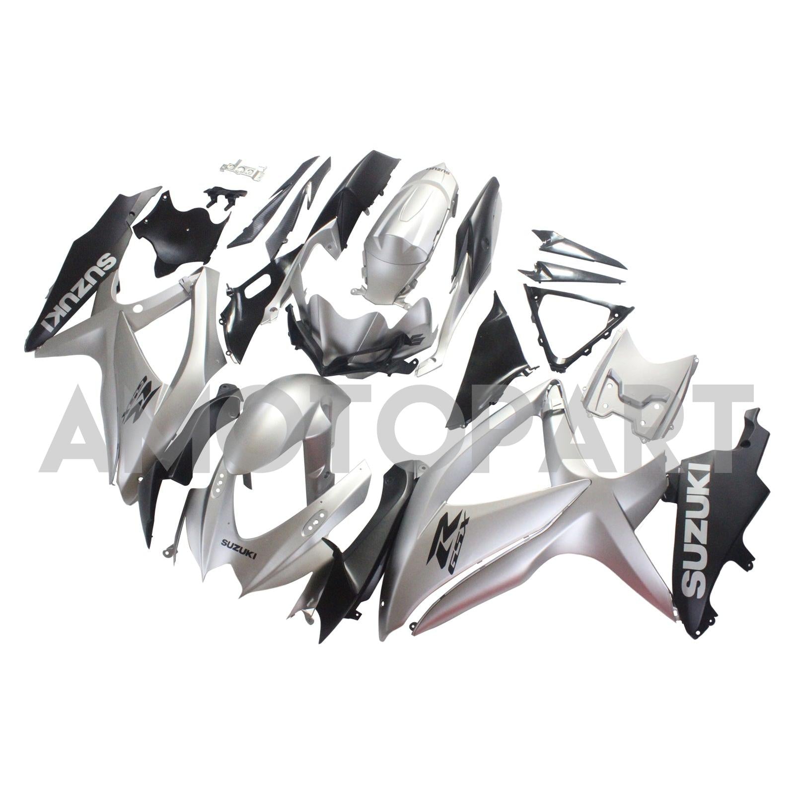 AMOTOPT 2008-2010 Suzuki GSXR600/750 Fansing Gray & Sliver Style 3 Kit