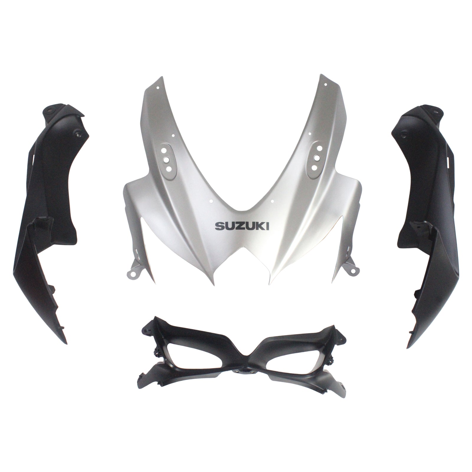 Amotopart 2008–2010 Suzuki GSXR600/750 Verkleidung, Grau und Splitter-Stil, 3 Kit