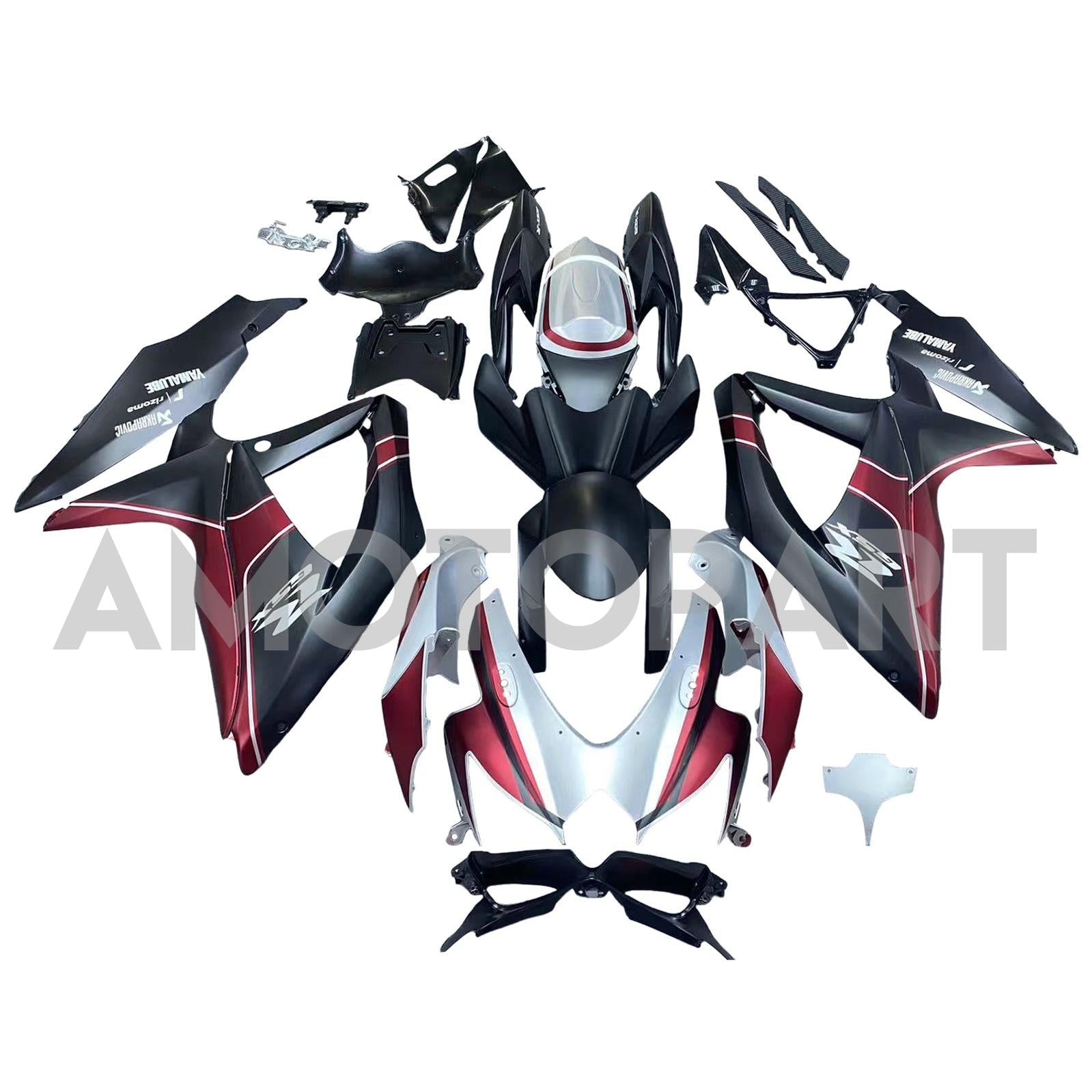 AMOTOPT 2008-2010 Suzuki GSXR 600/750 K8 kit de carenagem de vermelho e preto fosco