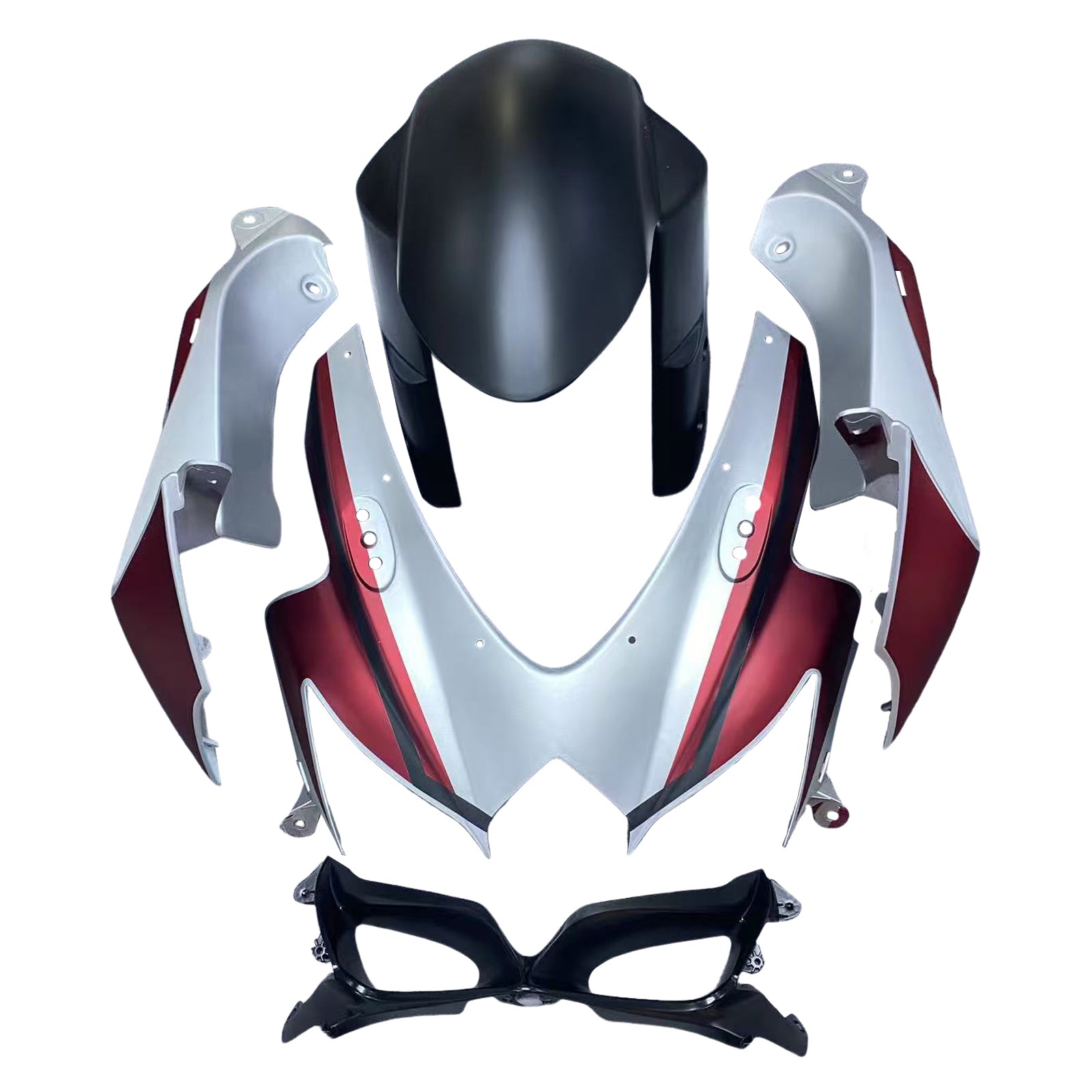 Amotopart Suzuki GSXR 600/750 K8 2008-2010 Rouge Mat&Kit de carénage noir
