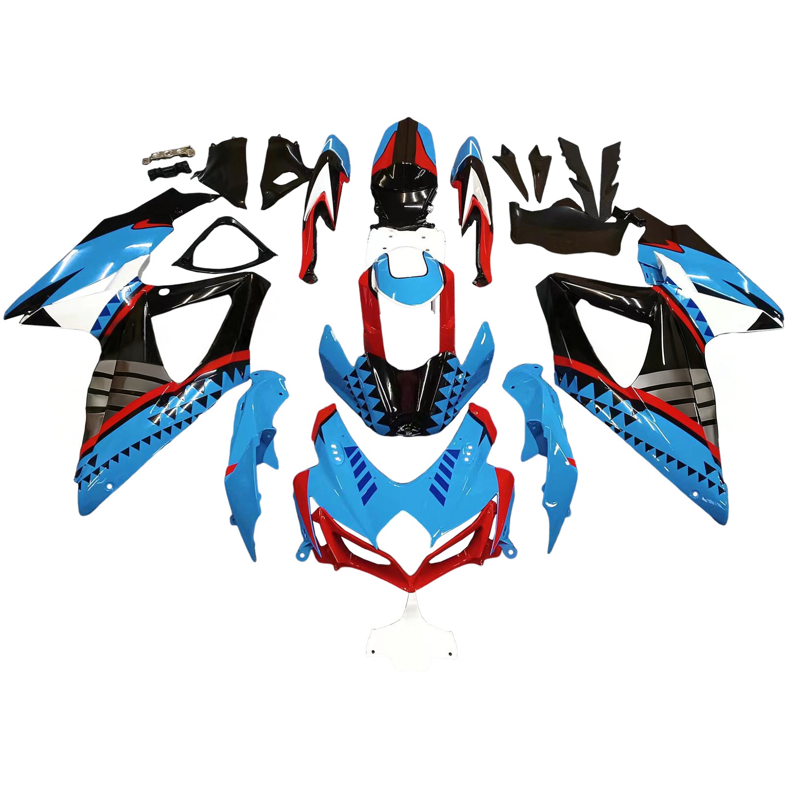 Amotopart 2008-2010 Suzuki GSXR 600/750 K8 Blue&Red Fairing Kit