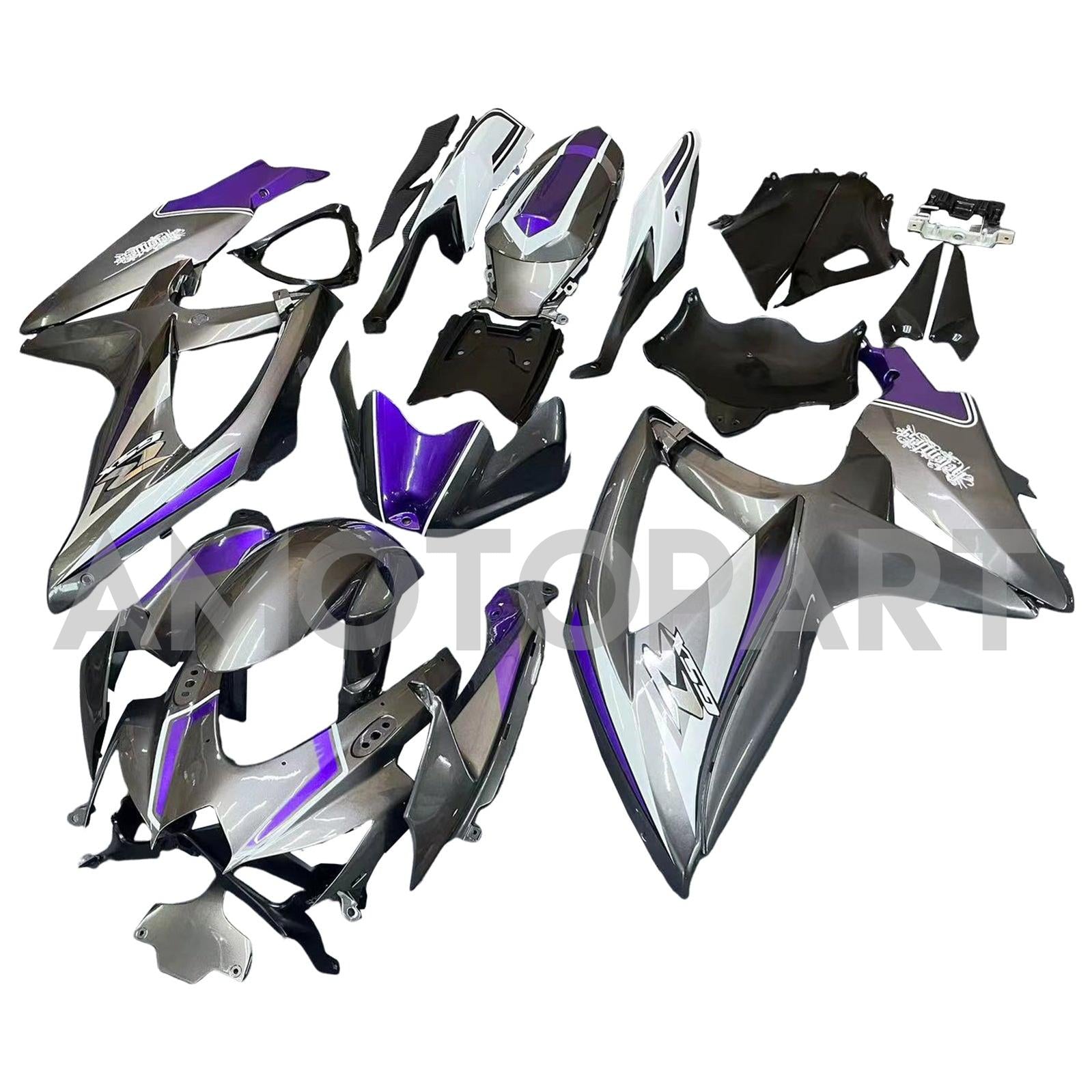 Amotopart 2008-2010 Suzuki GSXR 600/750 K8 Gray & Purple Fairing Kit