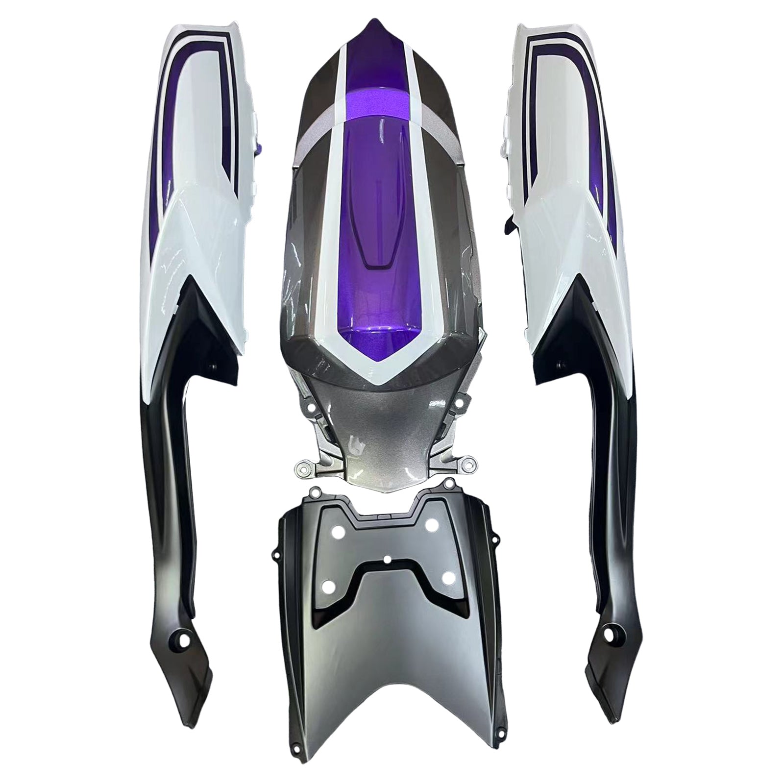 Amotopart 2008–2010 Suzuki GSXR 600/750 K8 Grau&Lila Verkleidungssatz