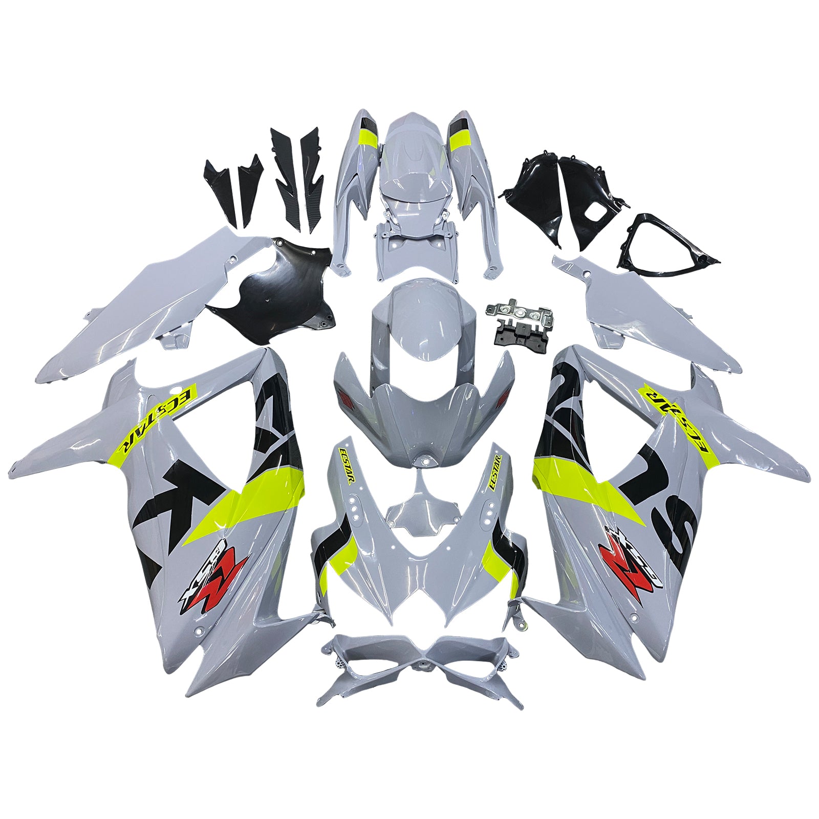 Amotopart 2008-2010 Suzuki GSXR 600/750 K8 Grey&Yellow Fairing Kit