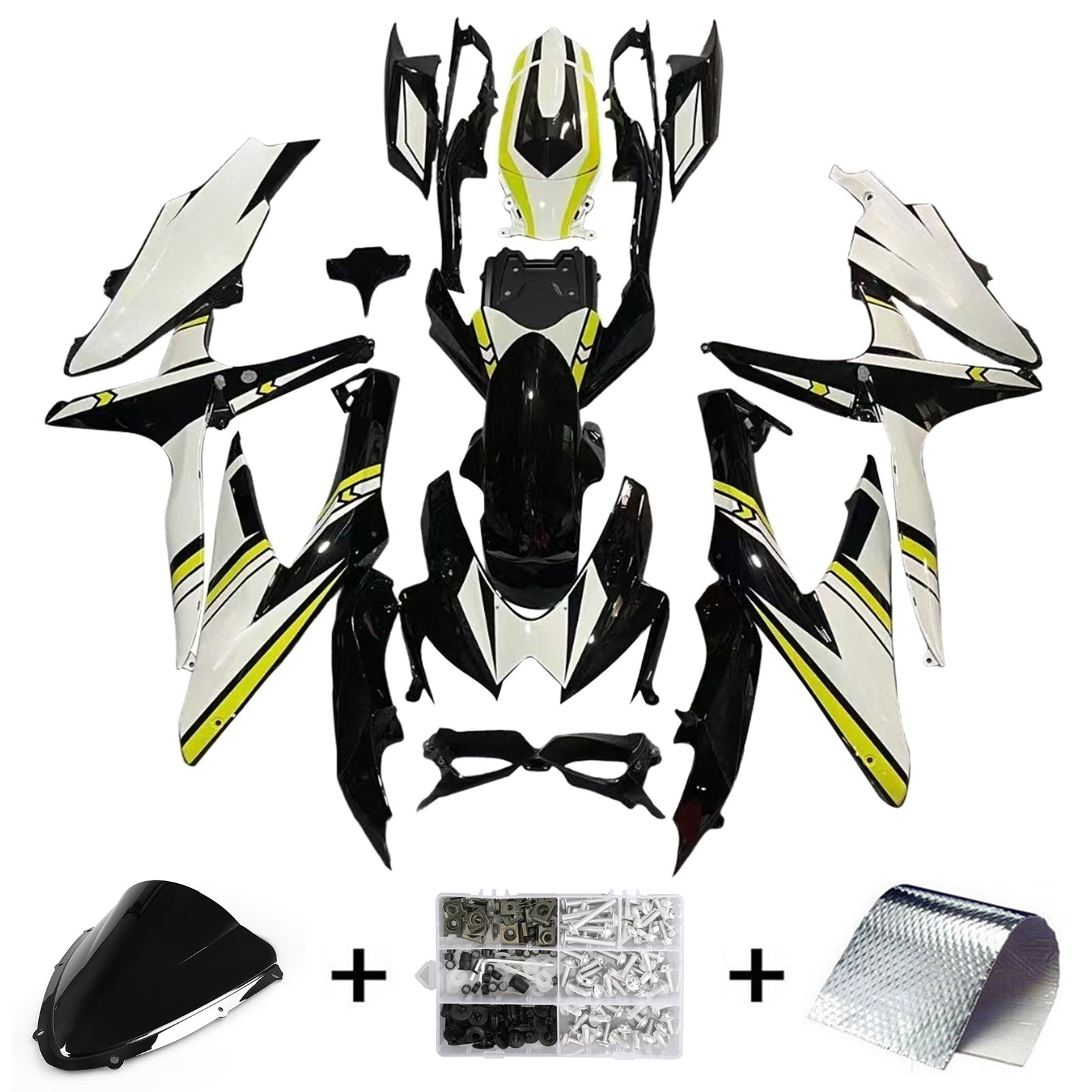 Amotopart 2008-2010 Suzuki GSXR 600/750 K8 Black&Yellow Fairing Kit
