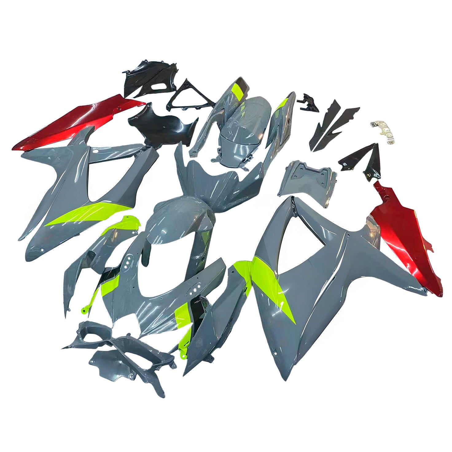 Amotopart 2008-2010 スズキ GSXR 600/750 K8 グレー&レッド フェアリングキット