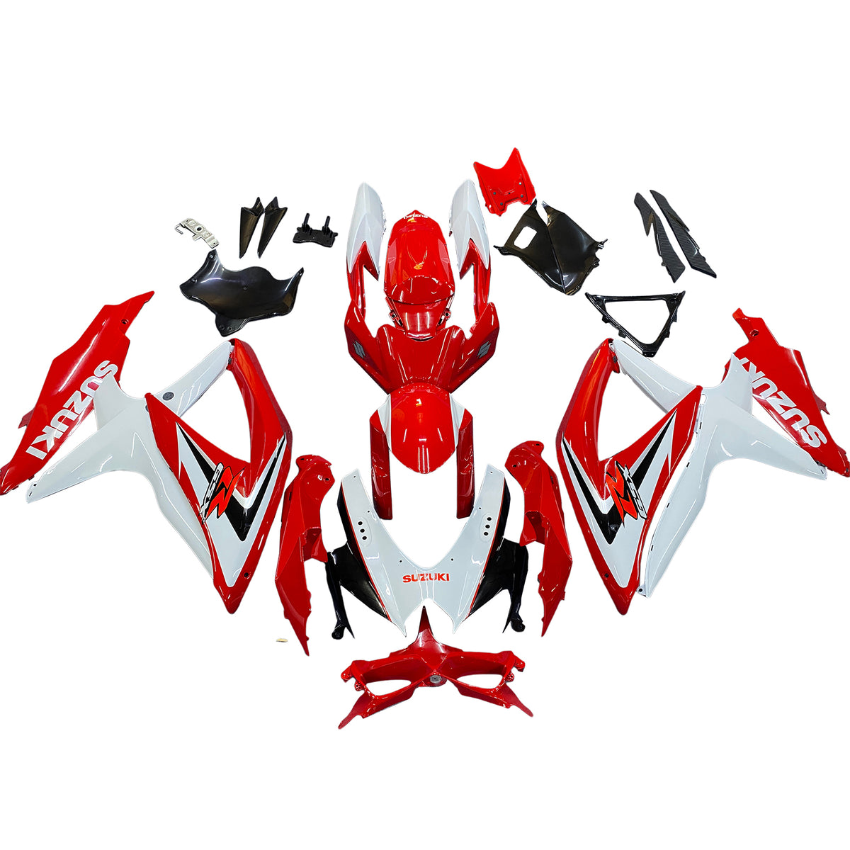 Amotopart 2008-2010 K8 GSXR 600/750 Suzuki Red&White Style1 Fairing Kit