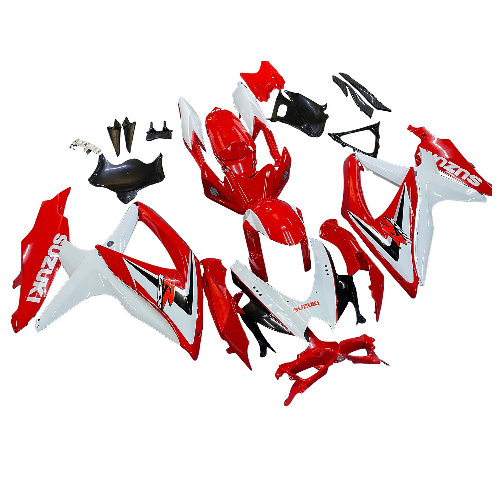 Amotopart 2008-2010 K8 GSXR 600/750 Suzuki Red&White Style1 Fairing Kit