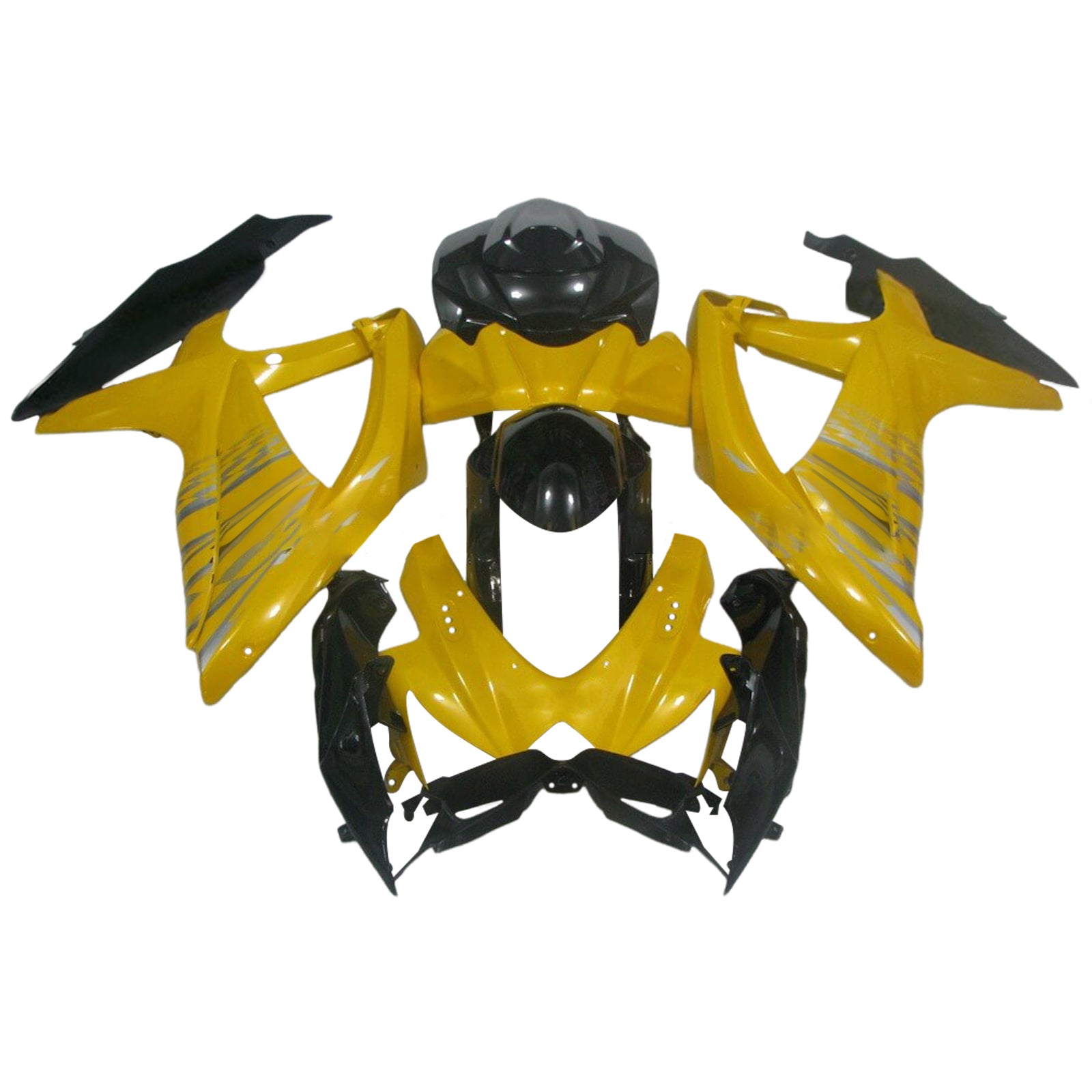Amotopart 2008-2010 K8 GSXR 600/750 Suzuki Yellow&Black Fairing Kit