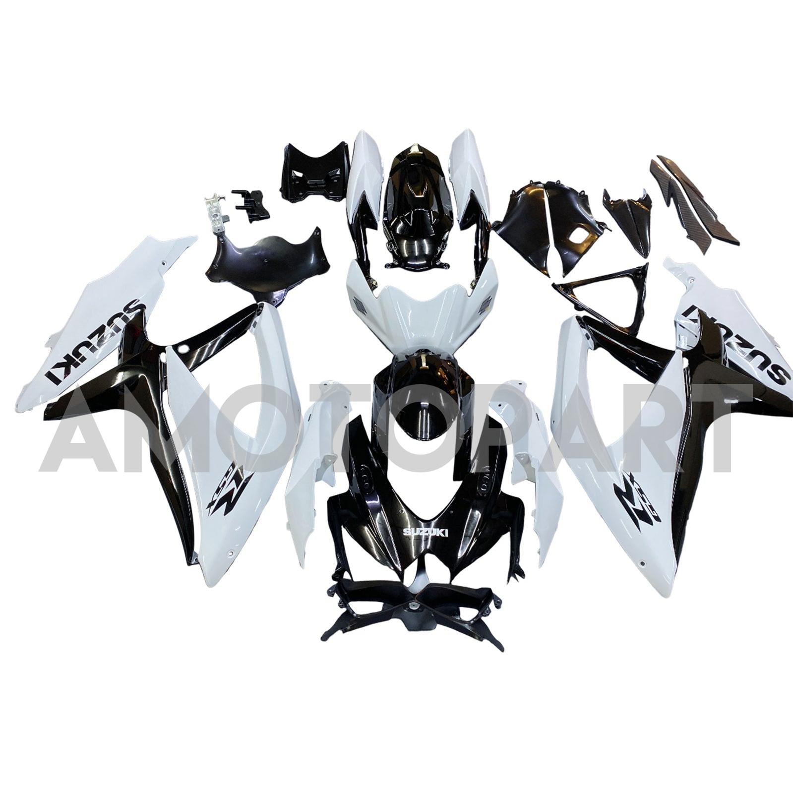 Amotopart 2008-2010 K8 GSXR 600/750 Suzuki White & Black Fairing Kit