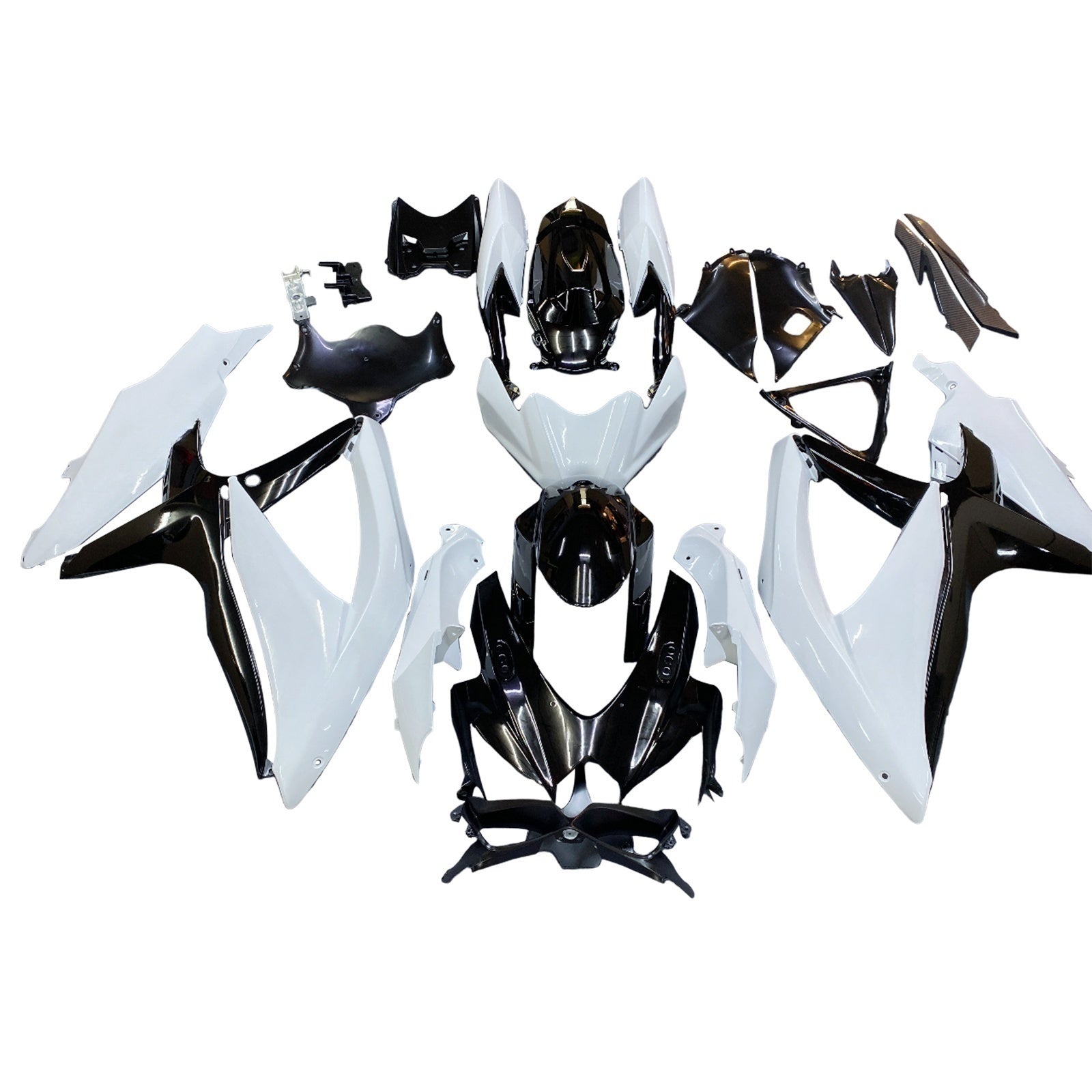 Amotopart 2008-2010 K8 GSXR 600/750 Suzuki White & Black Fairing Kit