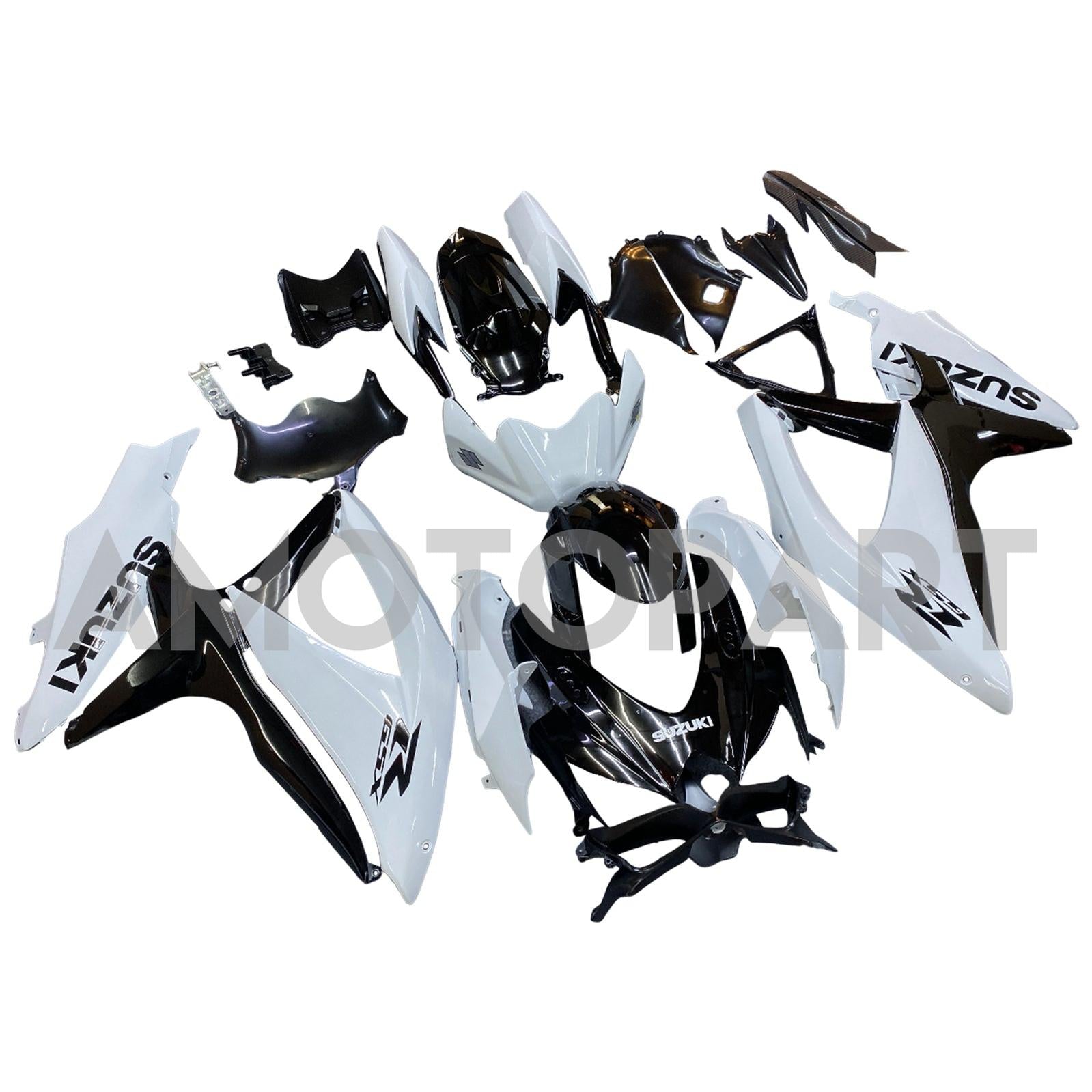 Amotopart 2008-2010 K8 GSXR 600/750 Suzuki White & Black Fairing Kit