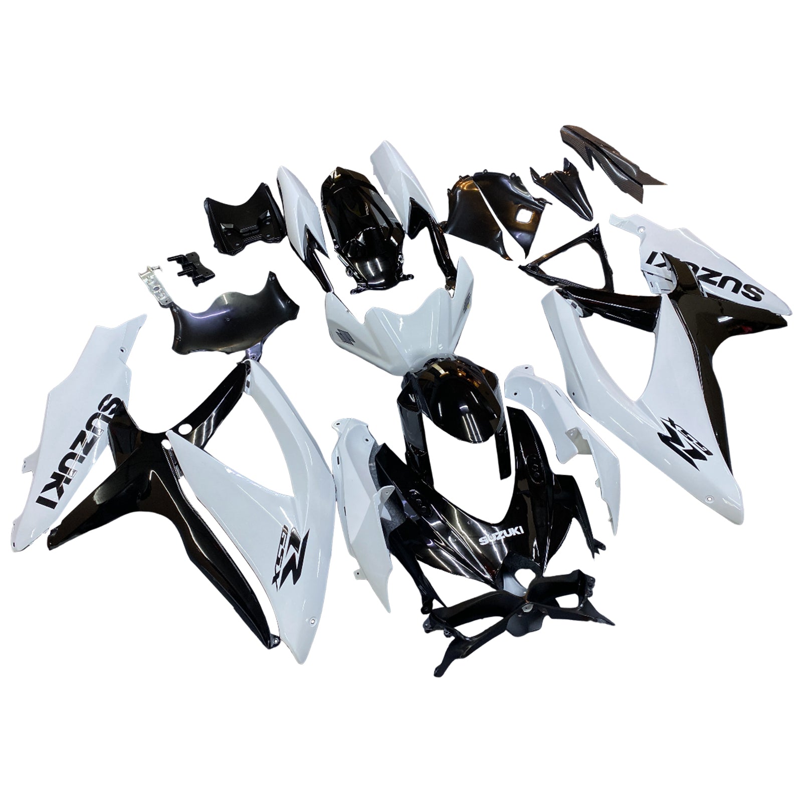 Amotopart 2008-2010 K8 GSXR 600/750 Suzuki White&Black Fairing Kit