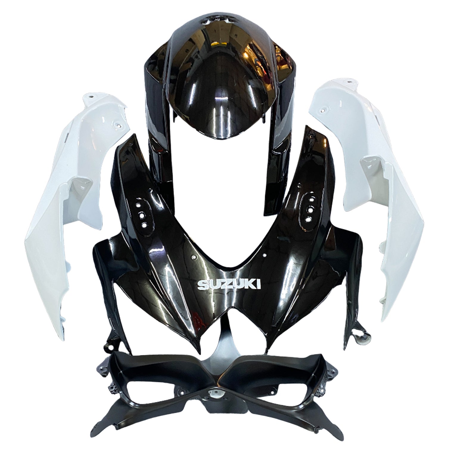 Amotopart 2008-2010 K8 GSXR 600/750 Suzuki White&Black Fairing Kit