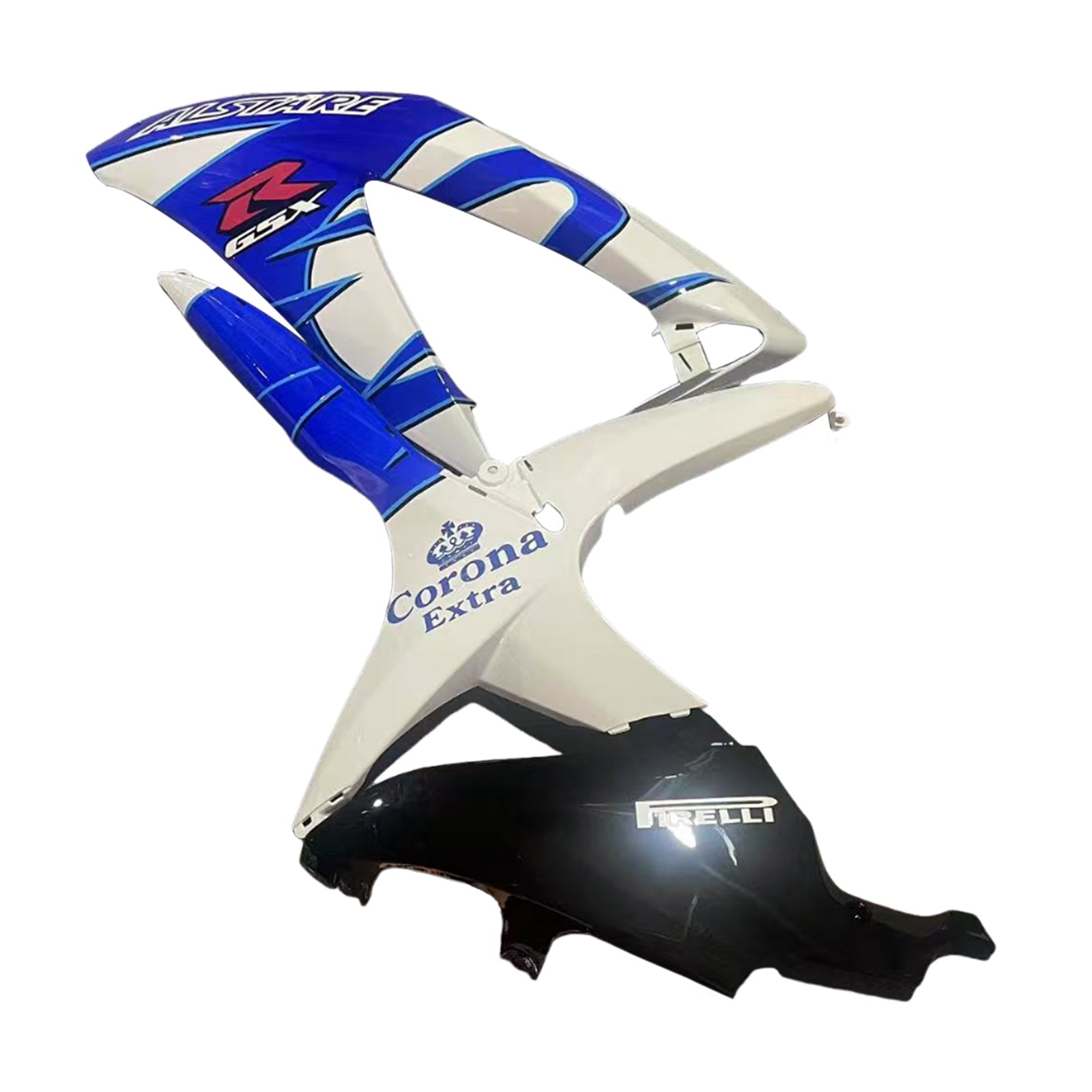 Amotopart 2008-2010 K8 GSXR 600/750 Suzuki Bleu&Kit de carénage blanc Style5