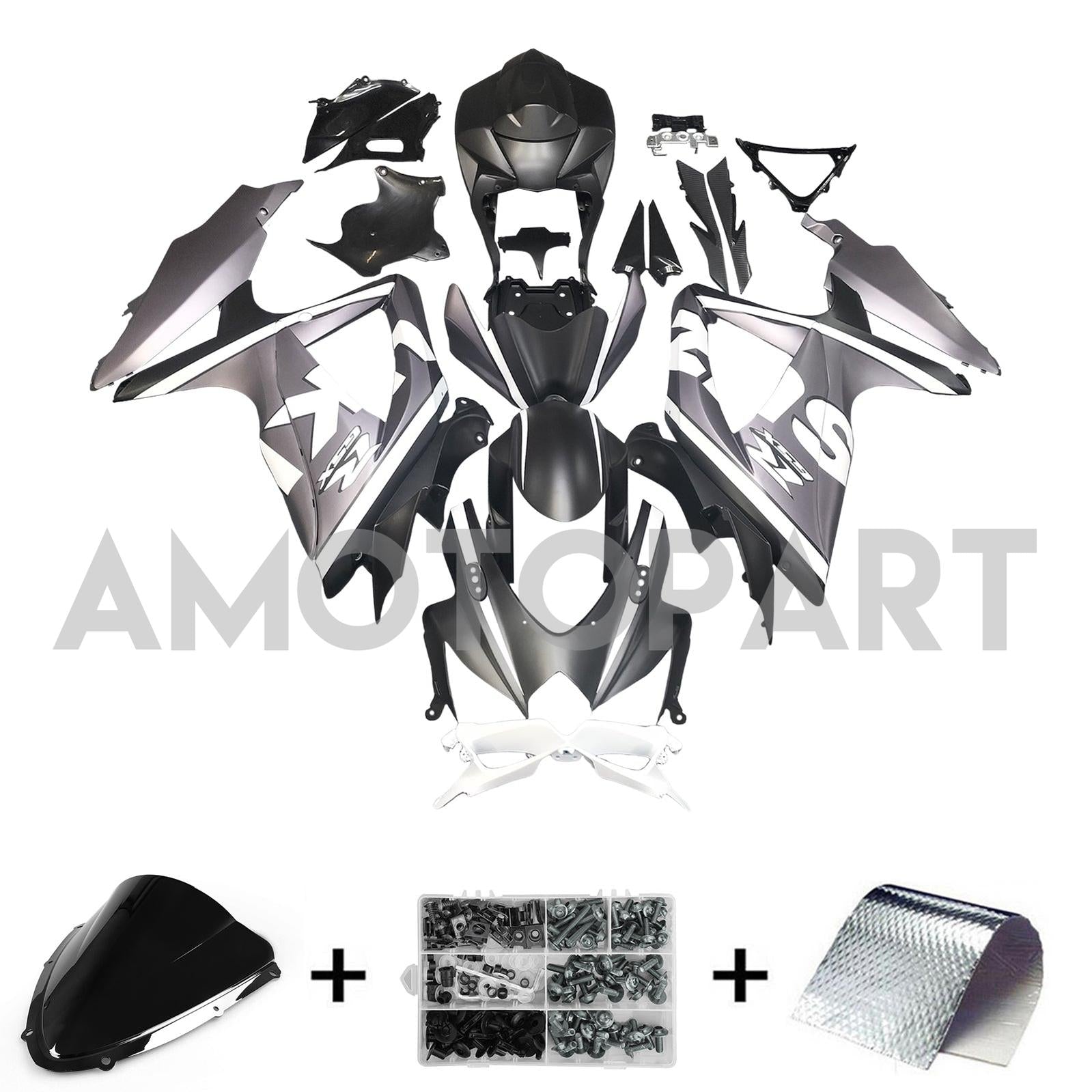 AMOTOPT 2008-2010 K8 GSXR 600/750 SUZUKI GRINHA & BLACK Fairing Kit