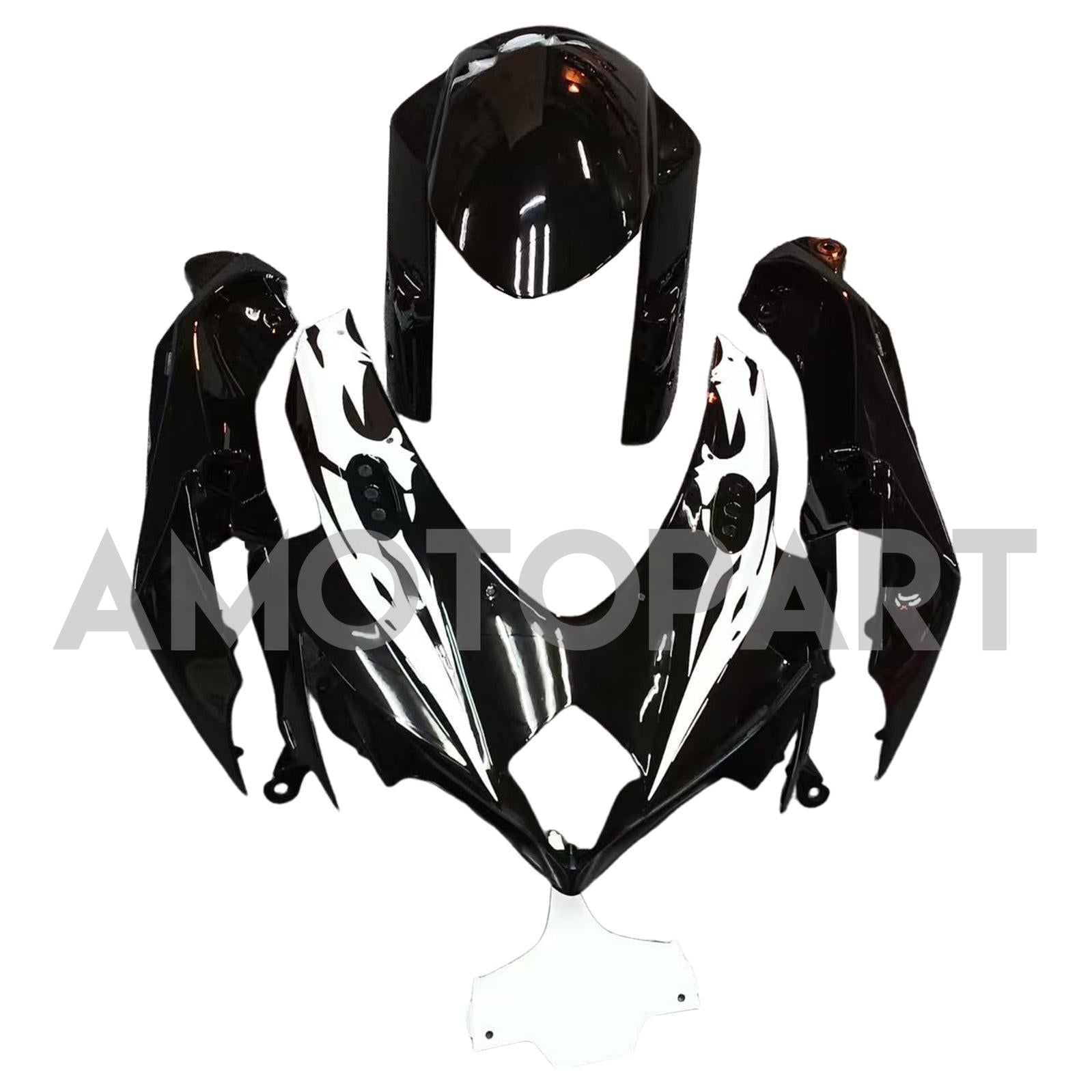 Amotopart 2008-2010 K8 GSXR 600/750 Suzuki Black&White Accents 
 Fairing Kit
