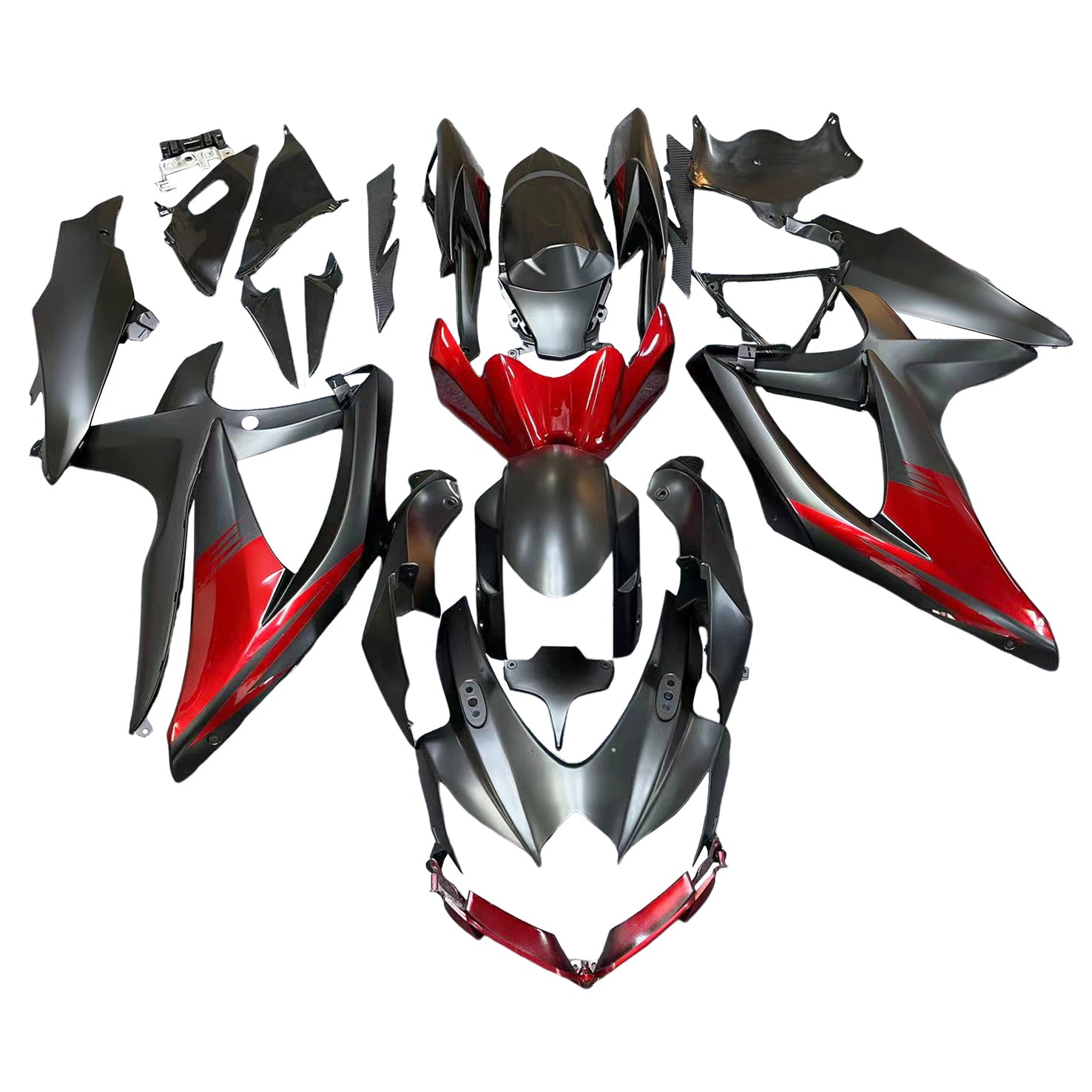 Amotopart 2008-2010 K8 GSXR 600/750 Suzuki Black&Red Fairing Kit