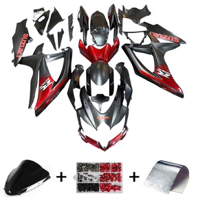 Amotopart 2008-2010 K8 GSXR 600/750 Suzuki Black&Red Accents Fairing Kit