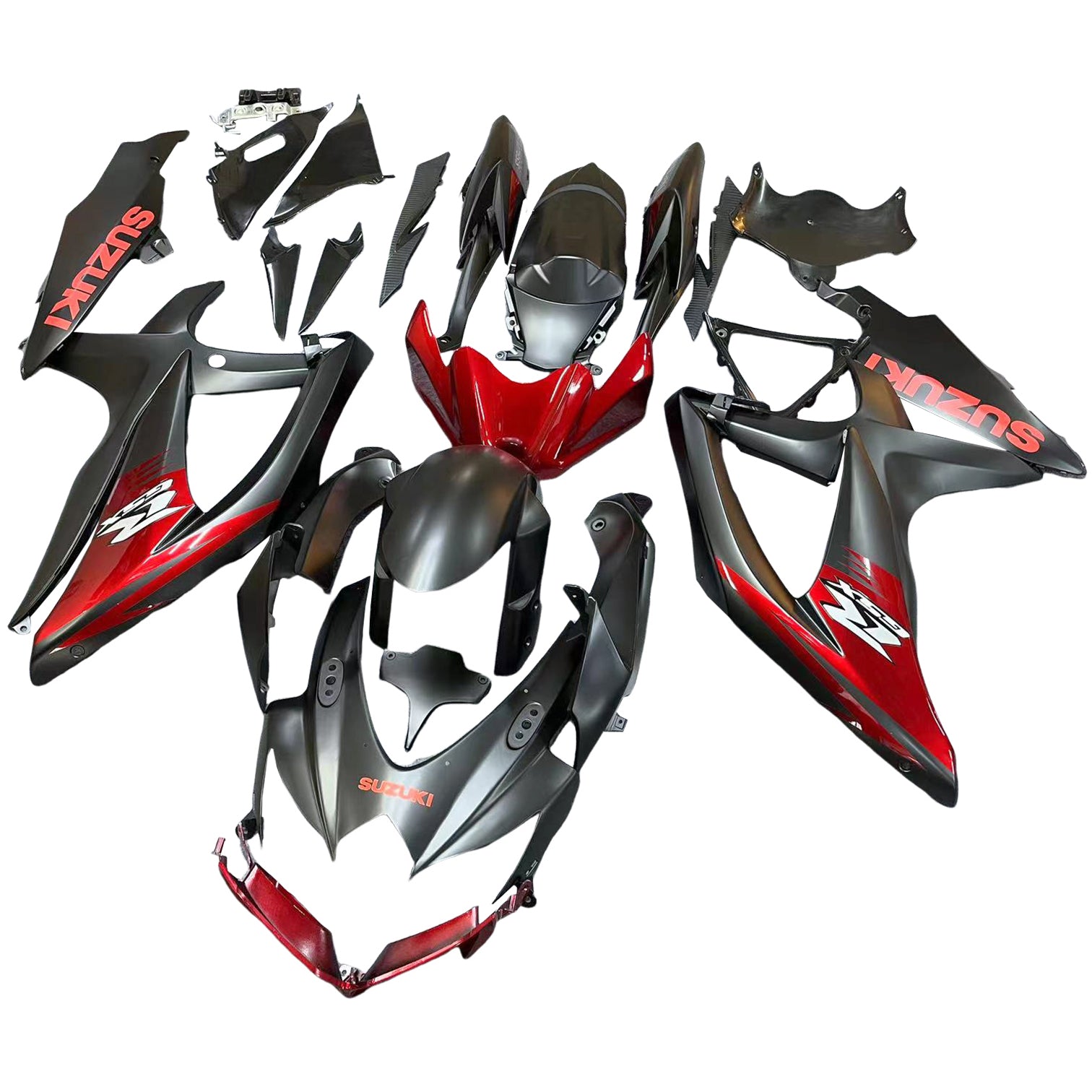 Amotopart 2008-2010 K8 GSXR 600/750 Suzuki Black&Red Accents Fairing Kit