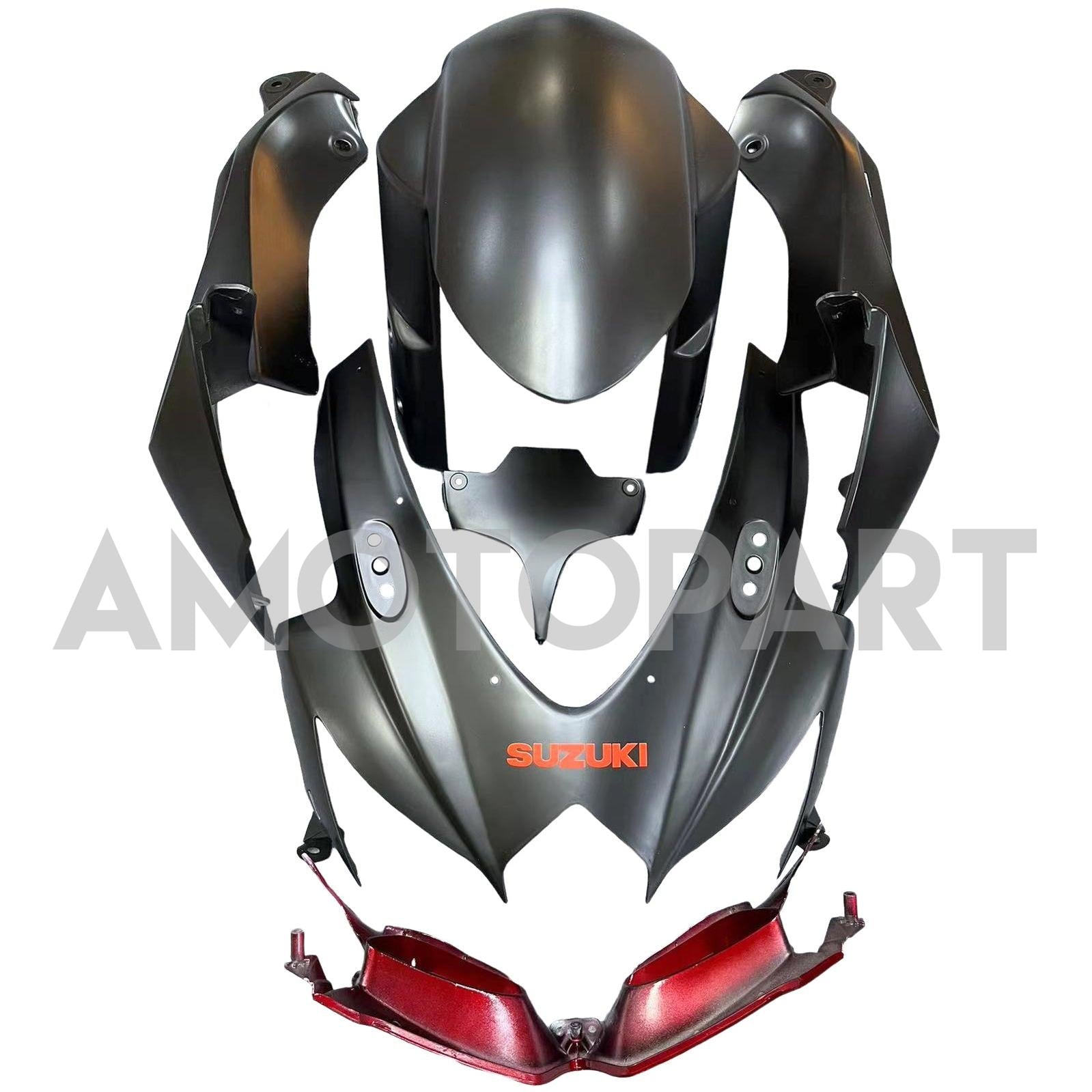Amotopart 2008-2010 K8 GSXR 600/750 Suzuki Black&Red Accents Fairing Kit