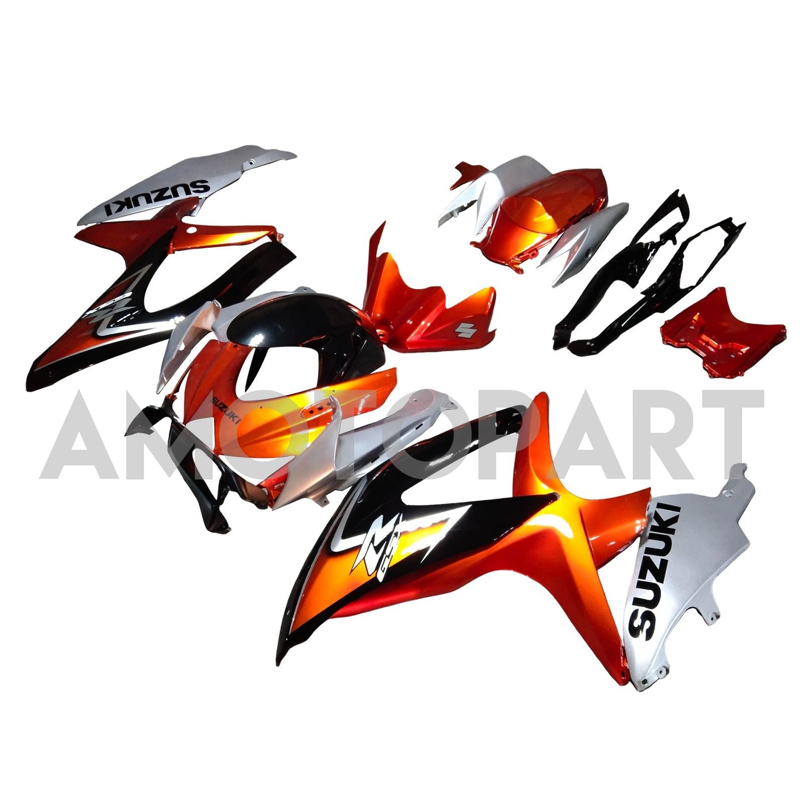 Amotopart 2008-2010 K8 GSXR 600/750 Suzuki Orange&White Fairing Kit