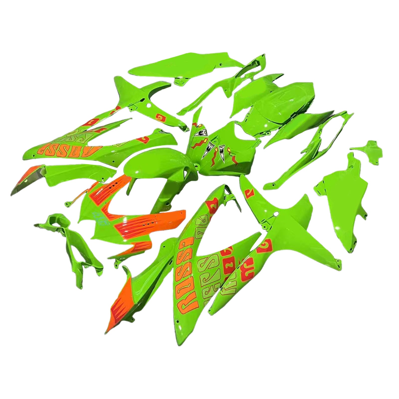 Amotopart 2008-2010 K8 GSXR 600/750 Suzuki Green&Orange Fairing Kit