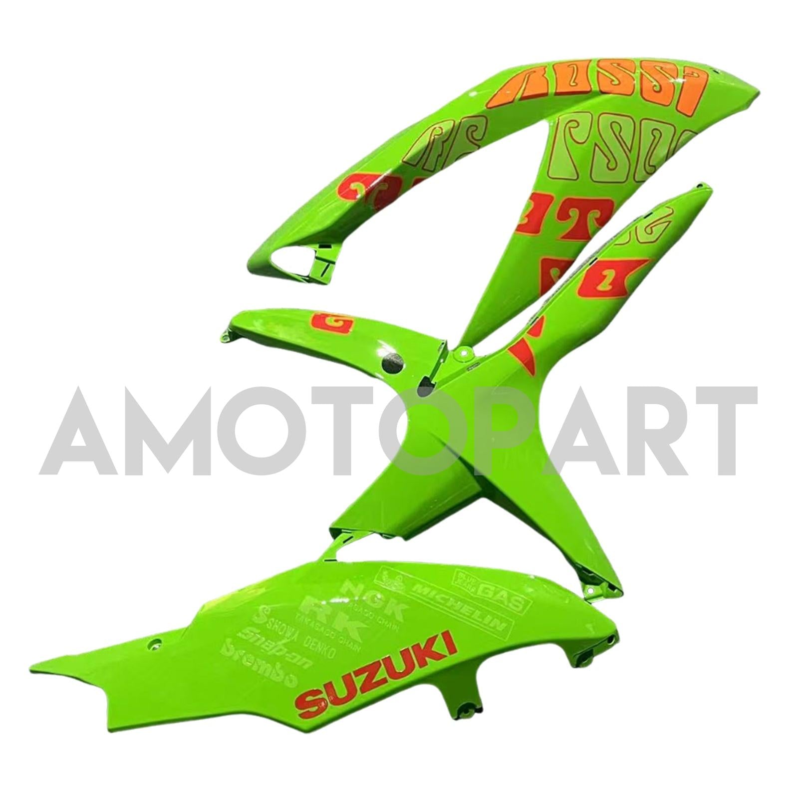Amotopart 2008-2010 K8 GSXR 600/750 Suzuki Green&Orange Fairing Kit