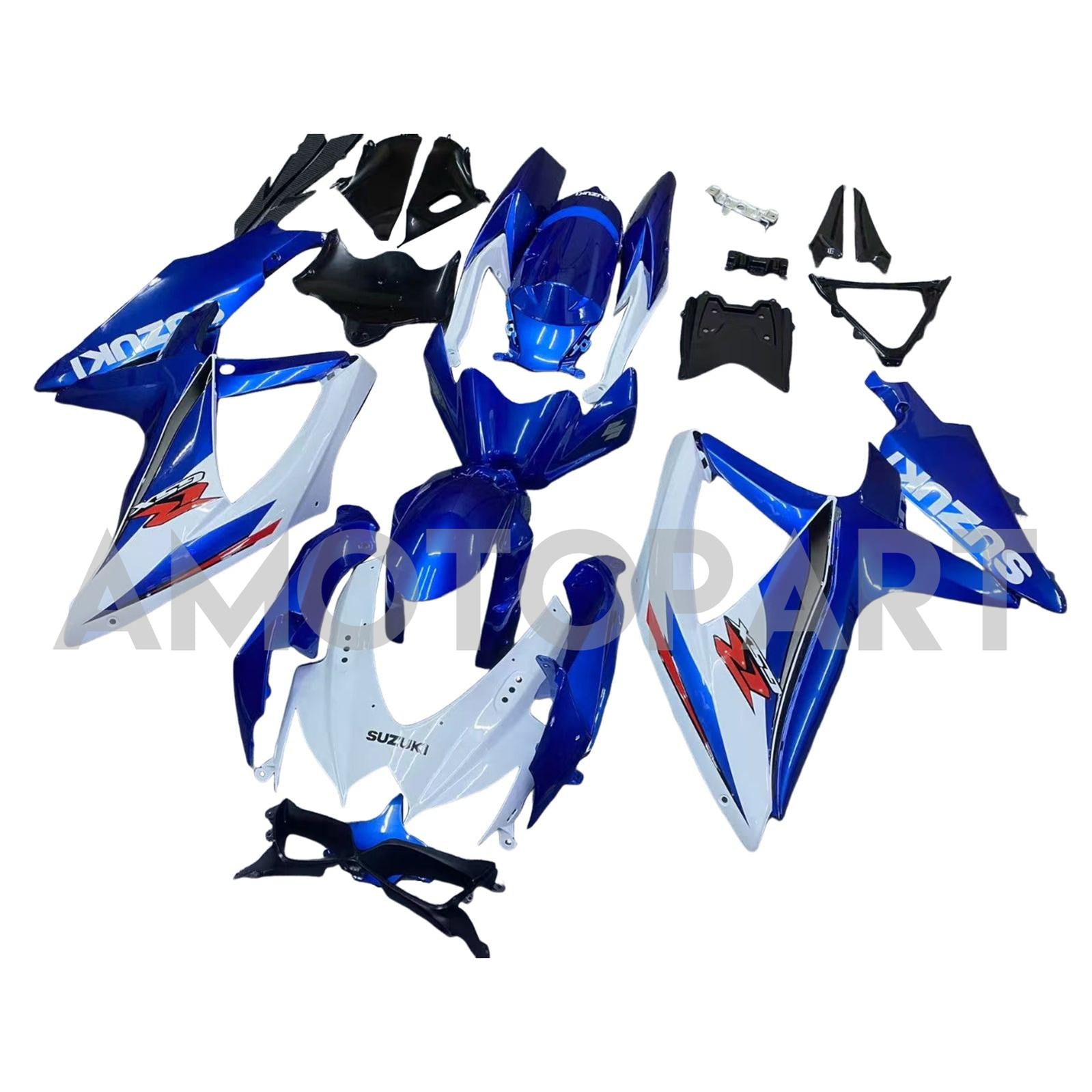 Amotopart 2008-2010 K8 GSXR 600/750 Suzuki Blue&White Style3 Fairing Kit
