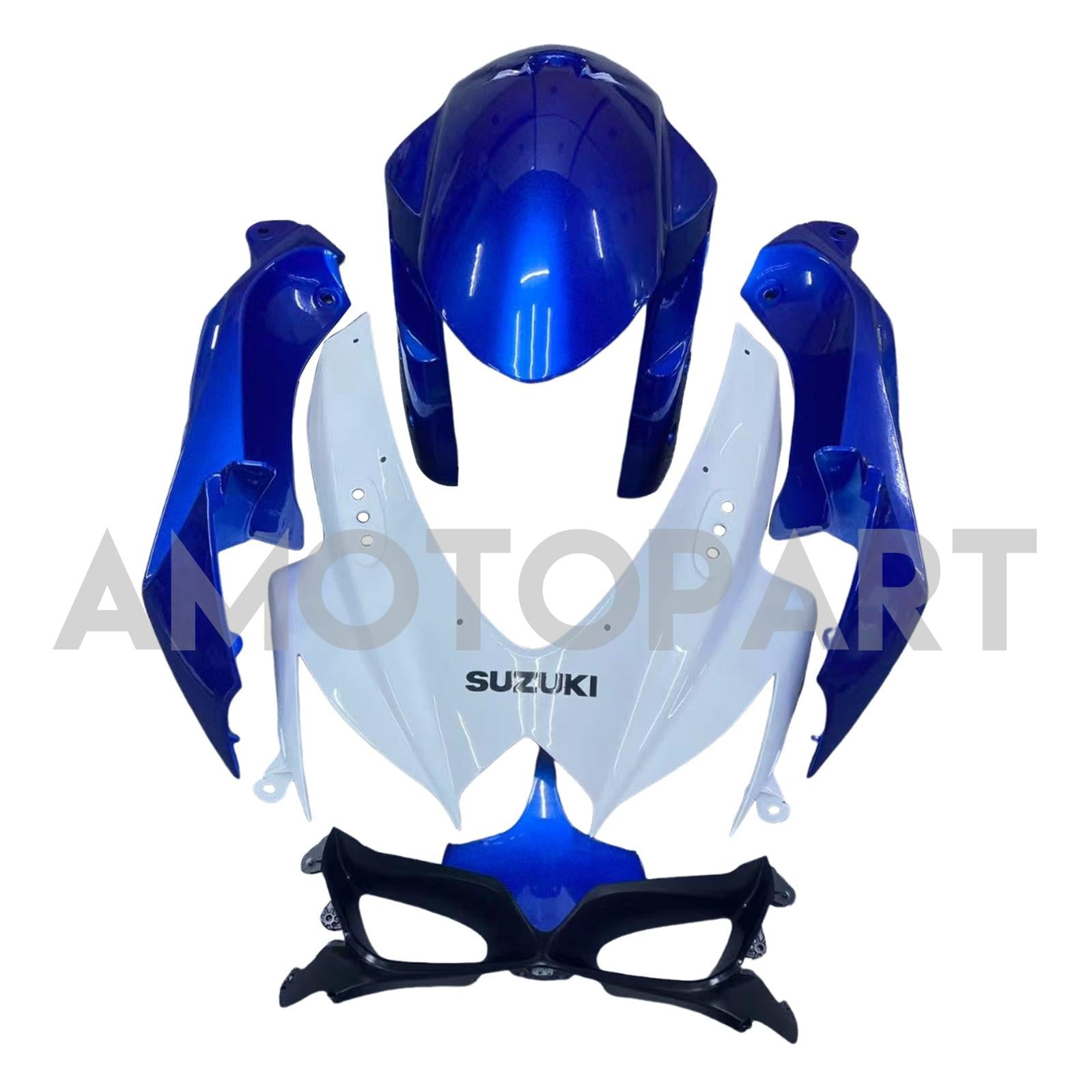 Amotopart 2008-2010 K8 GSXR 600/750 Suzuki Blue&White Style3 Fairing Kit