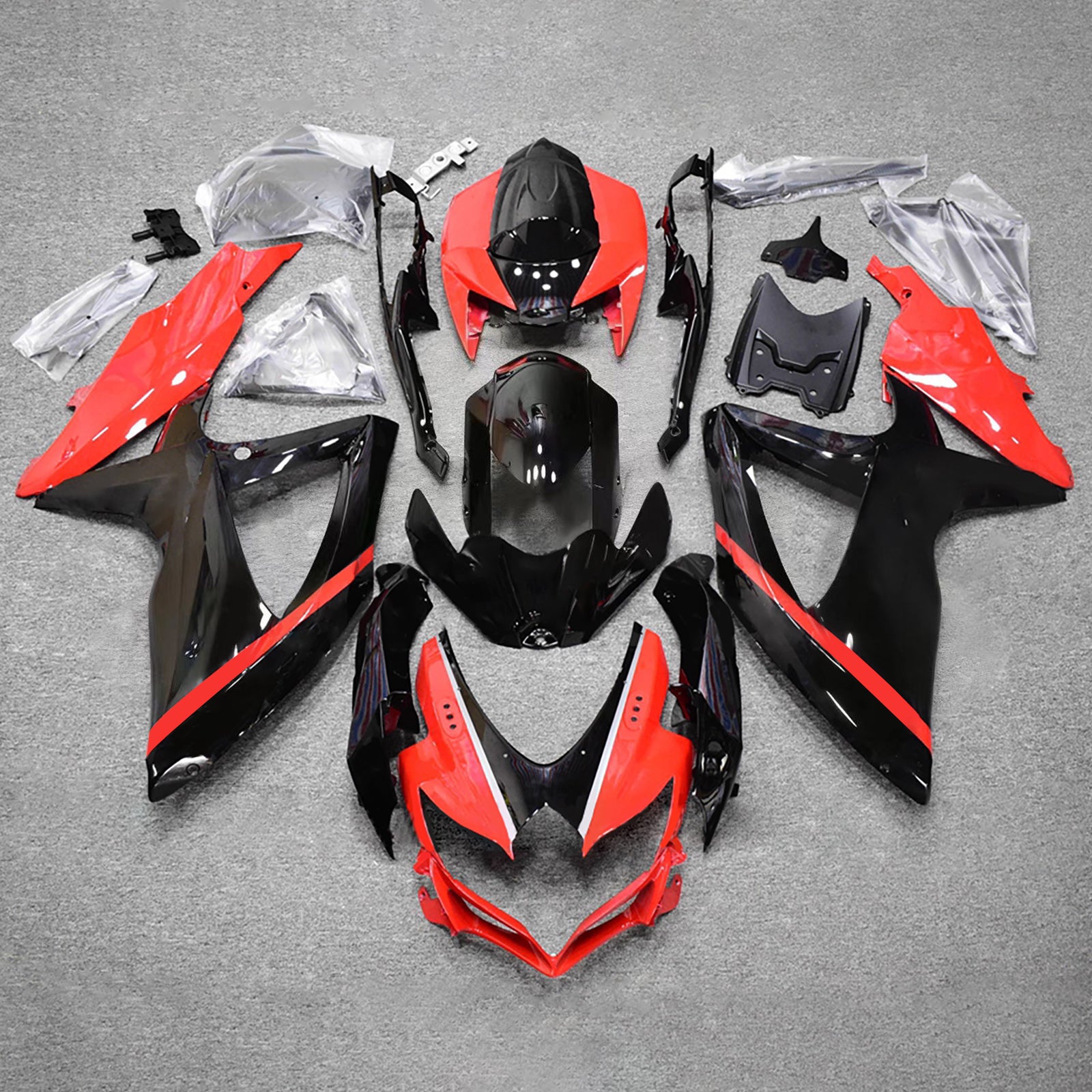 Amotopart 2008-2010 Suzuki GSXR 600/750 Orange Black Fairing Kit