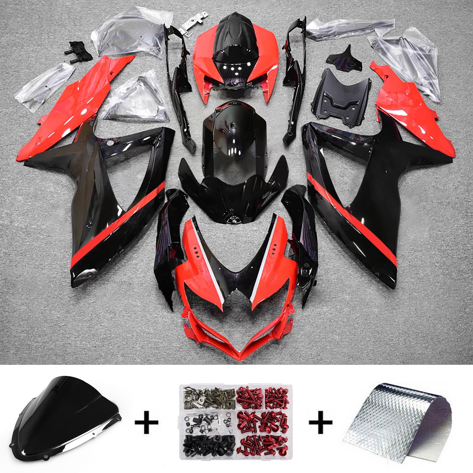 Amotopart 2008-2010 Suzuki GSXR 600/750 Orange Black Fairing Kit