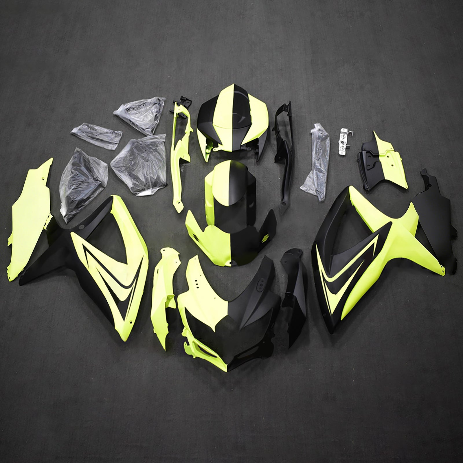 Amotopart 2008-2010 Suzuki GSXR 600/750 Black Green Kiting Kit