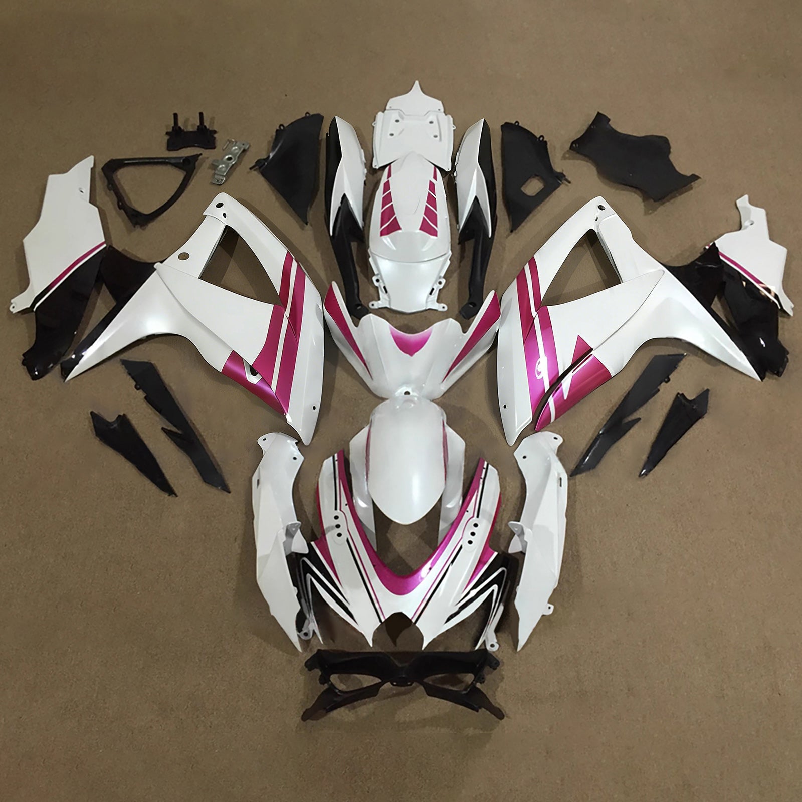 Amotopart 2008-2010 Suzuki GSXR 600/750 White Black Purple Fairing Kit